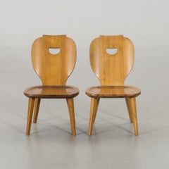 2 Pine Chairs, Carl Malmsten, Sweden, 1953