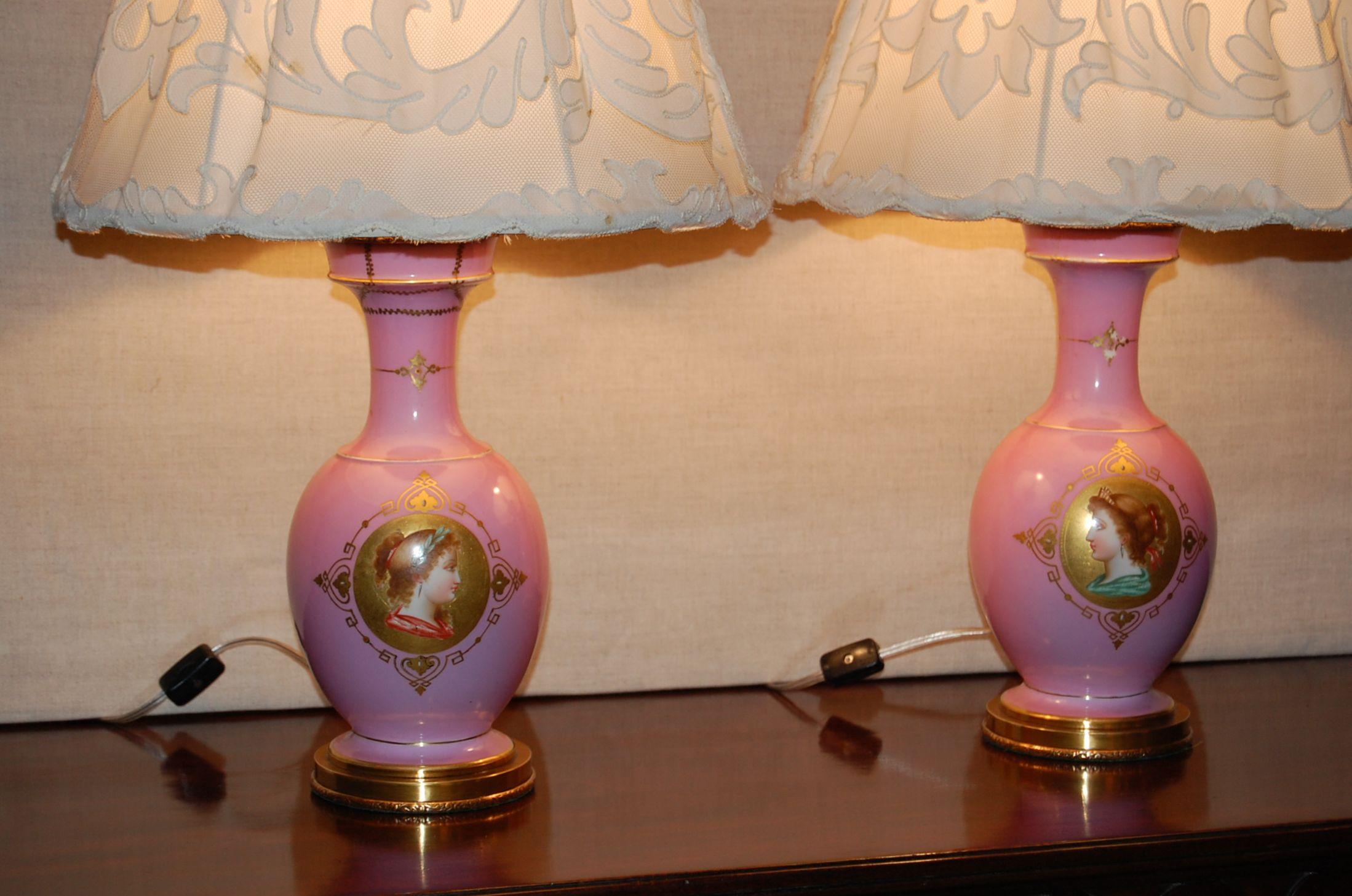 pink porcelain lamp