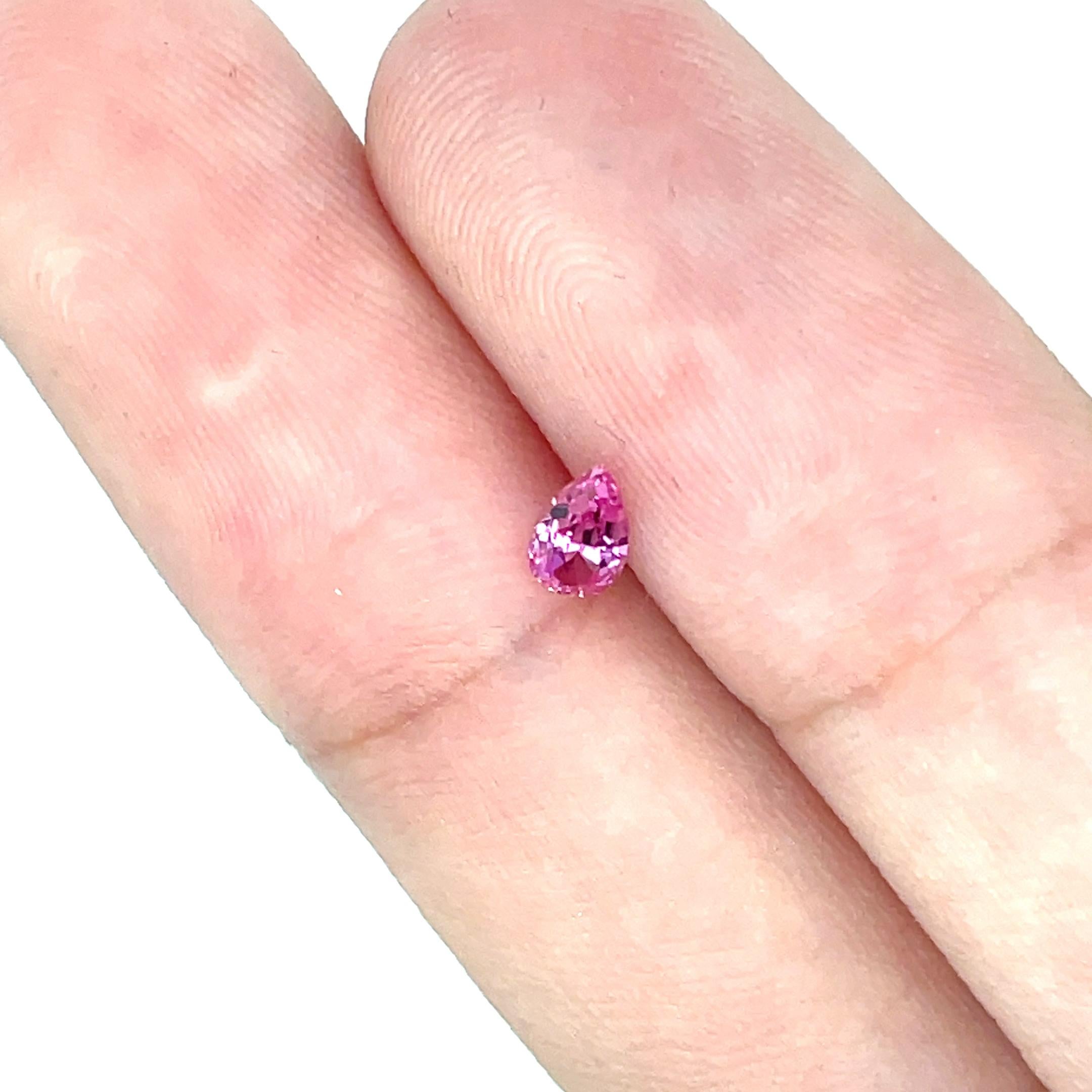 2 Pink Sapphire Pears Cts 0.80 For Sale 4