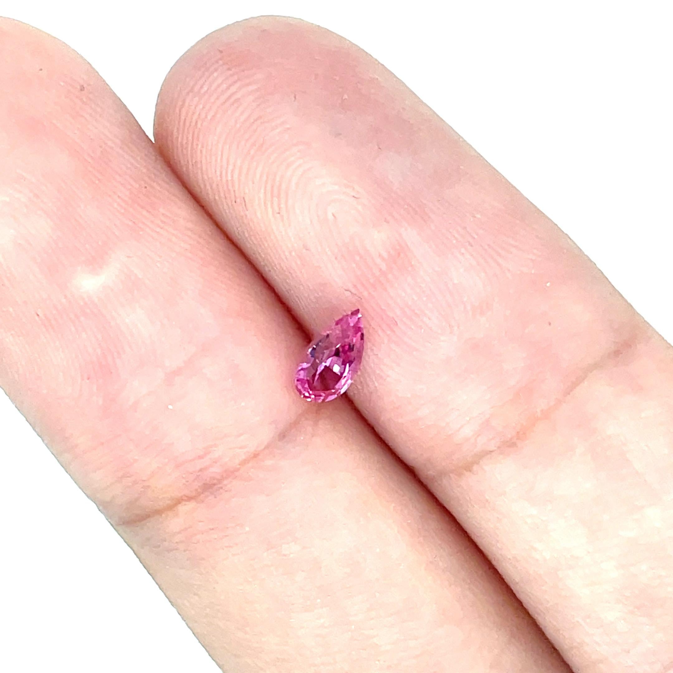 2 Pink Sapphire Pears Cts 0.80 For Sale 5