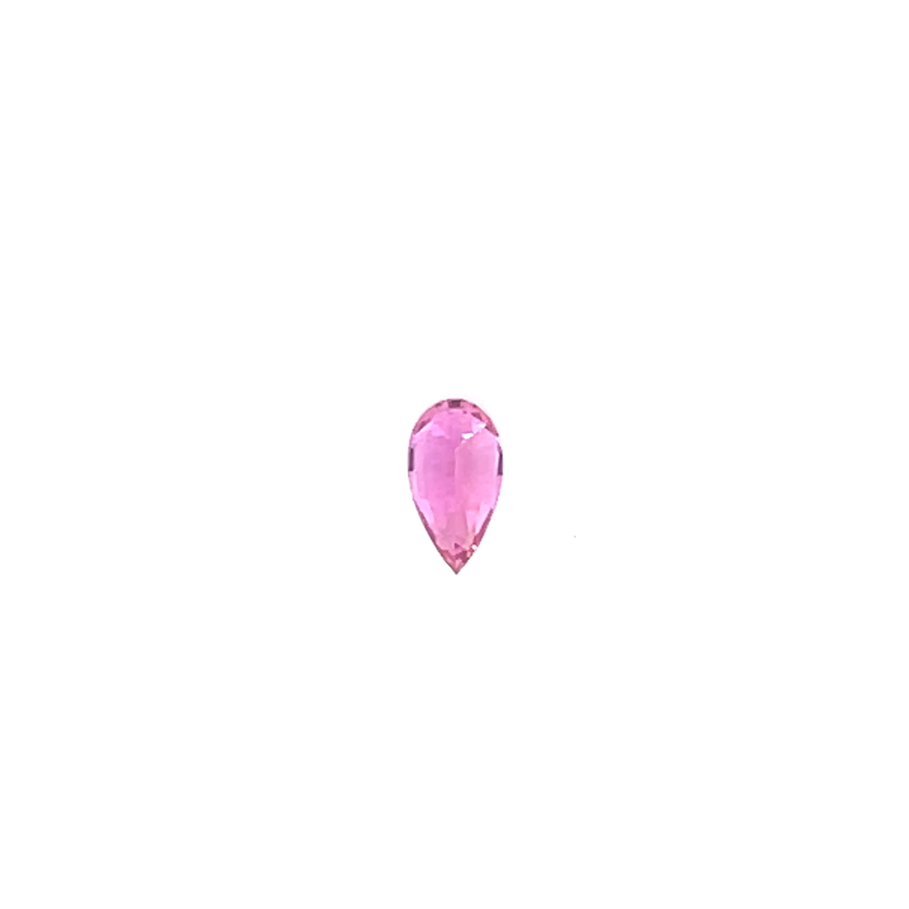 Women's or Men's 2 Pink Sapphire Pears Cts 0.80 For Sale