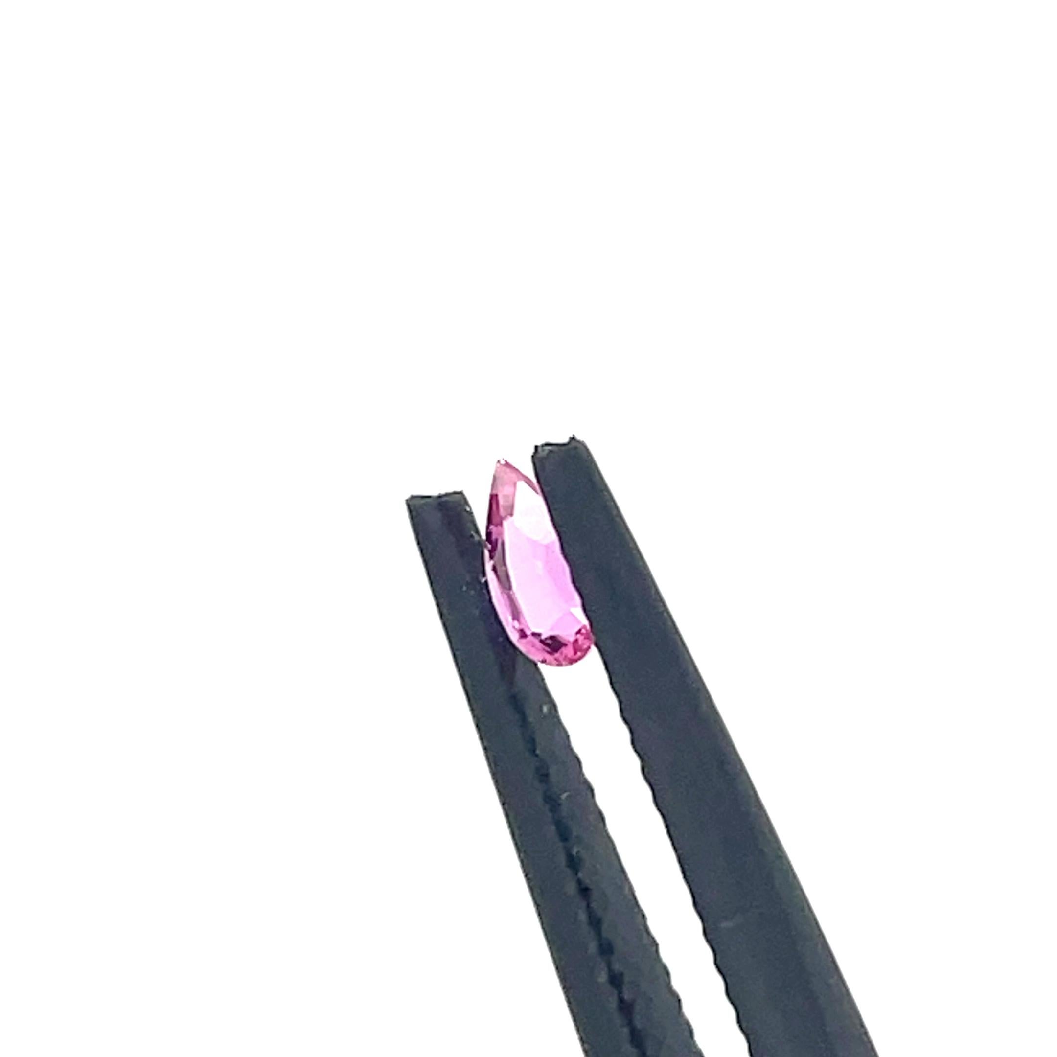 2 Pink Sapphire Pears Cts 0.80 For Sale 2