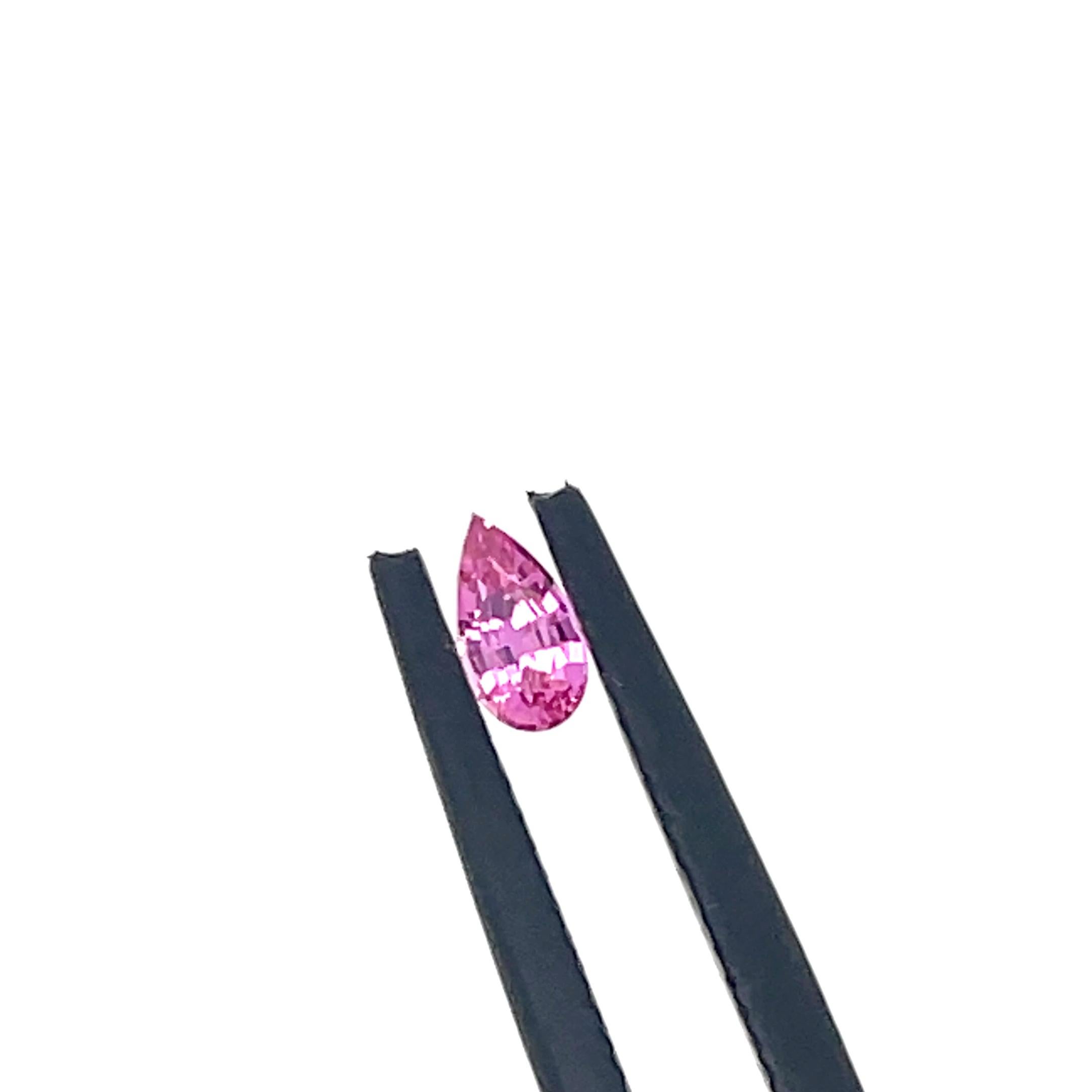 2 Pink Sapphire Pears Cts 0.80 For Sale 3