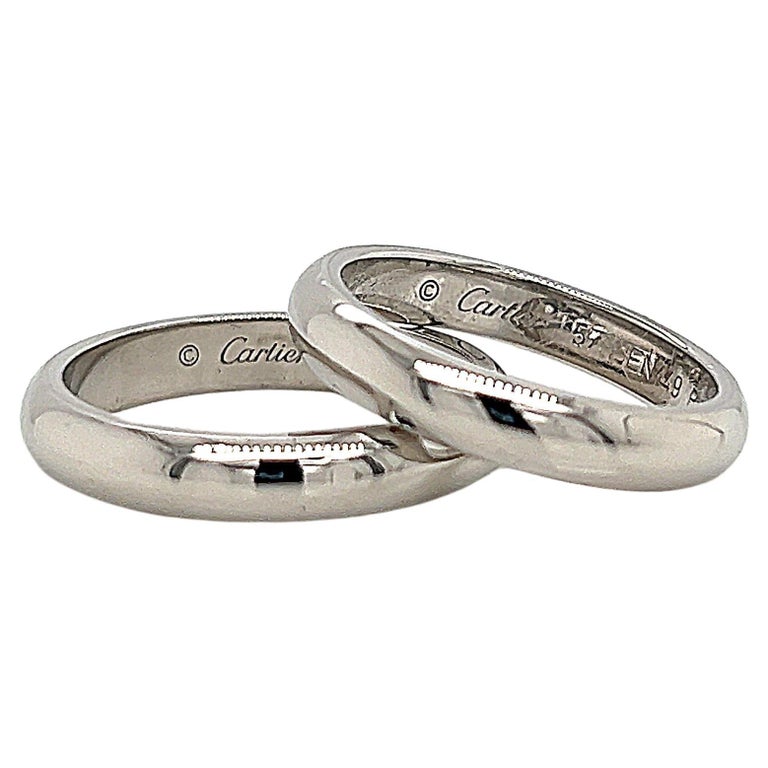 2 Platinum Cartier Wedding Bands For Sale at 1stDibs