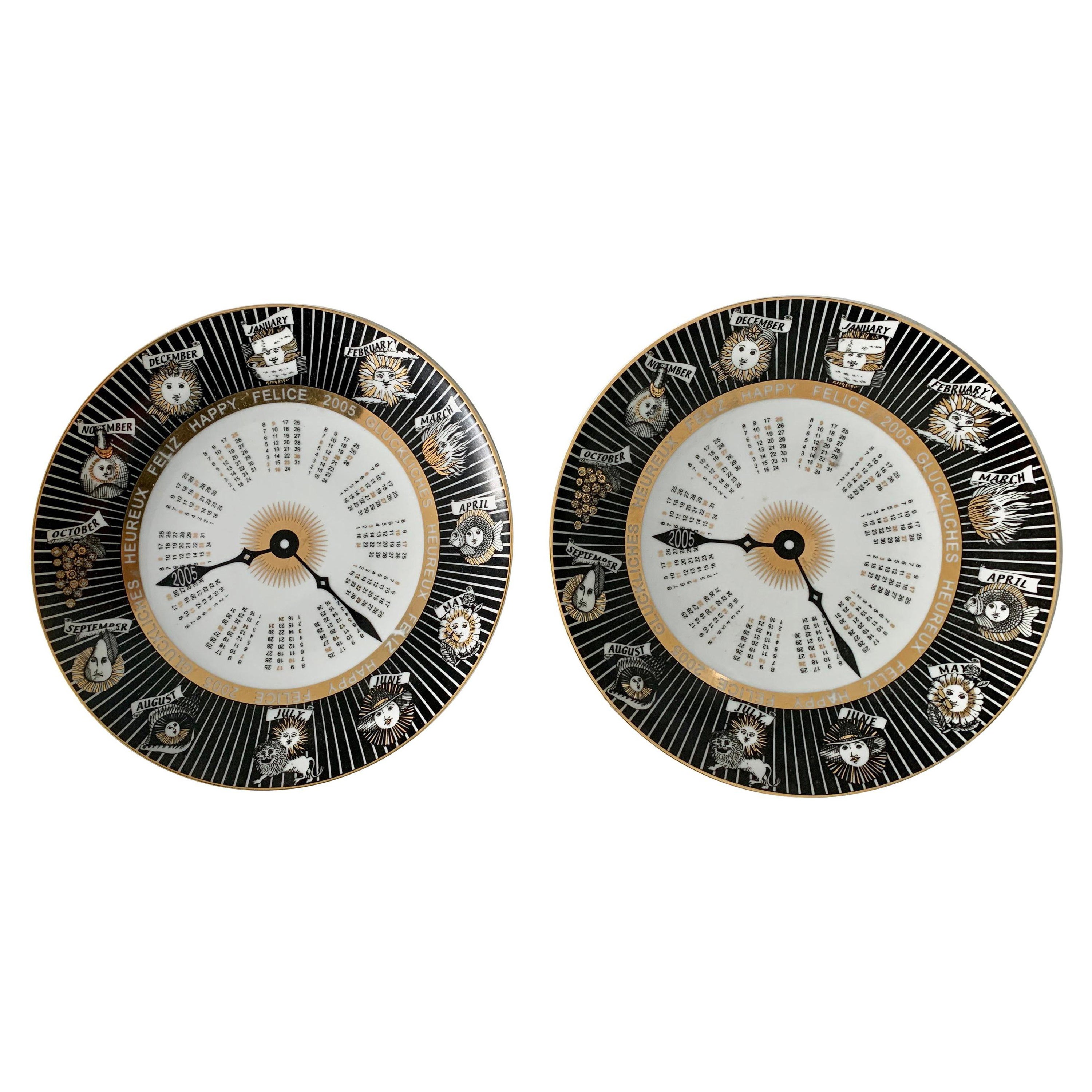2 Plato Calendario Porzellanteller signiert und nummeriert Fornasetti aus Italien
