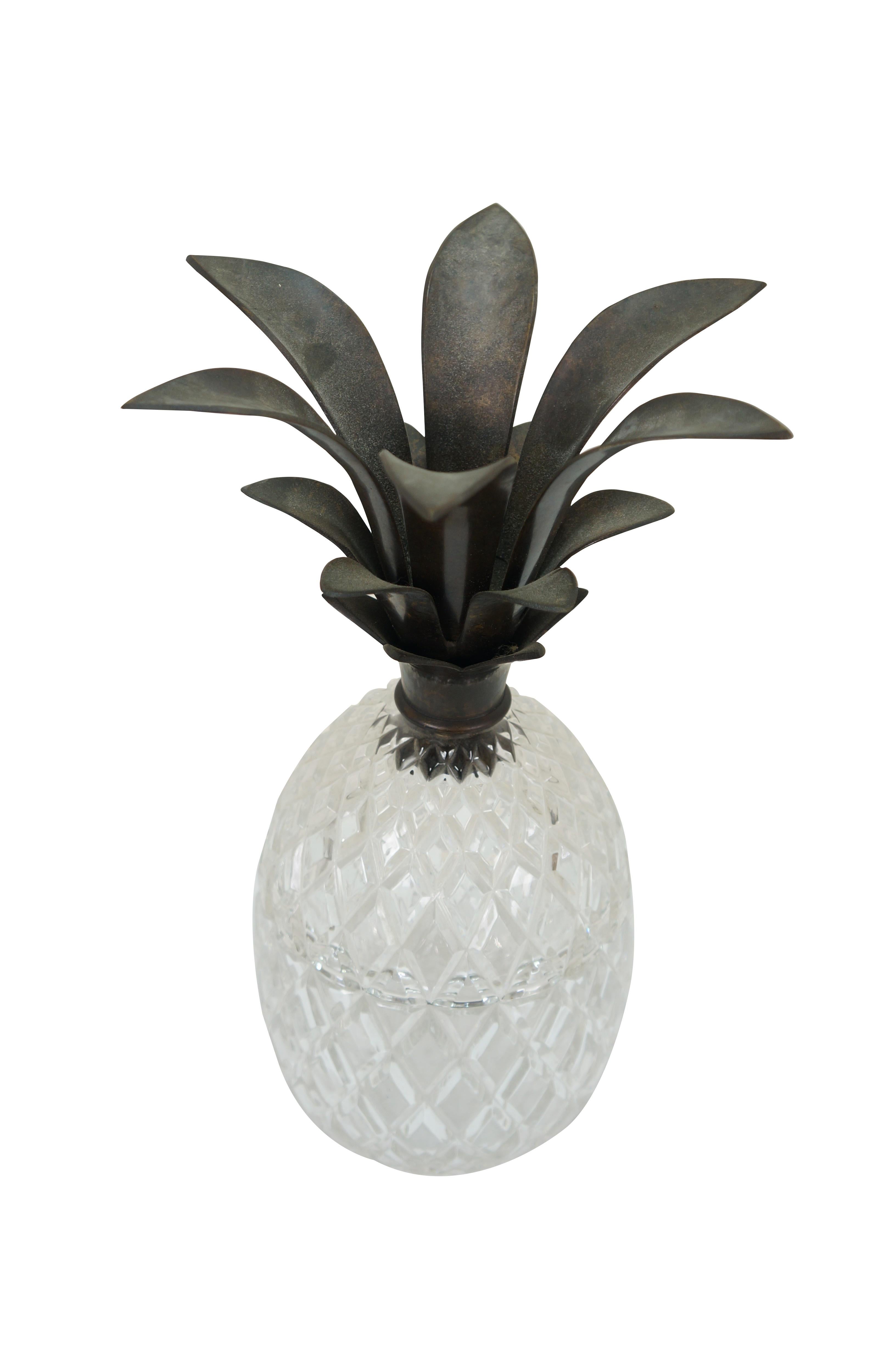 2 Polnisch Kristall & Bronze Lidded Ananas Gläser Urnen Kompotte 14