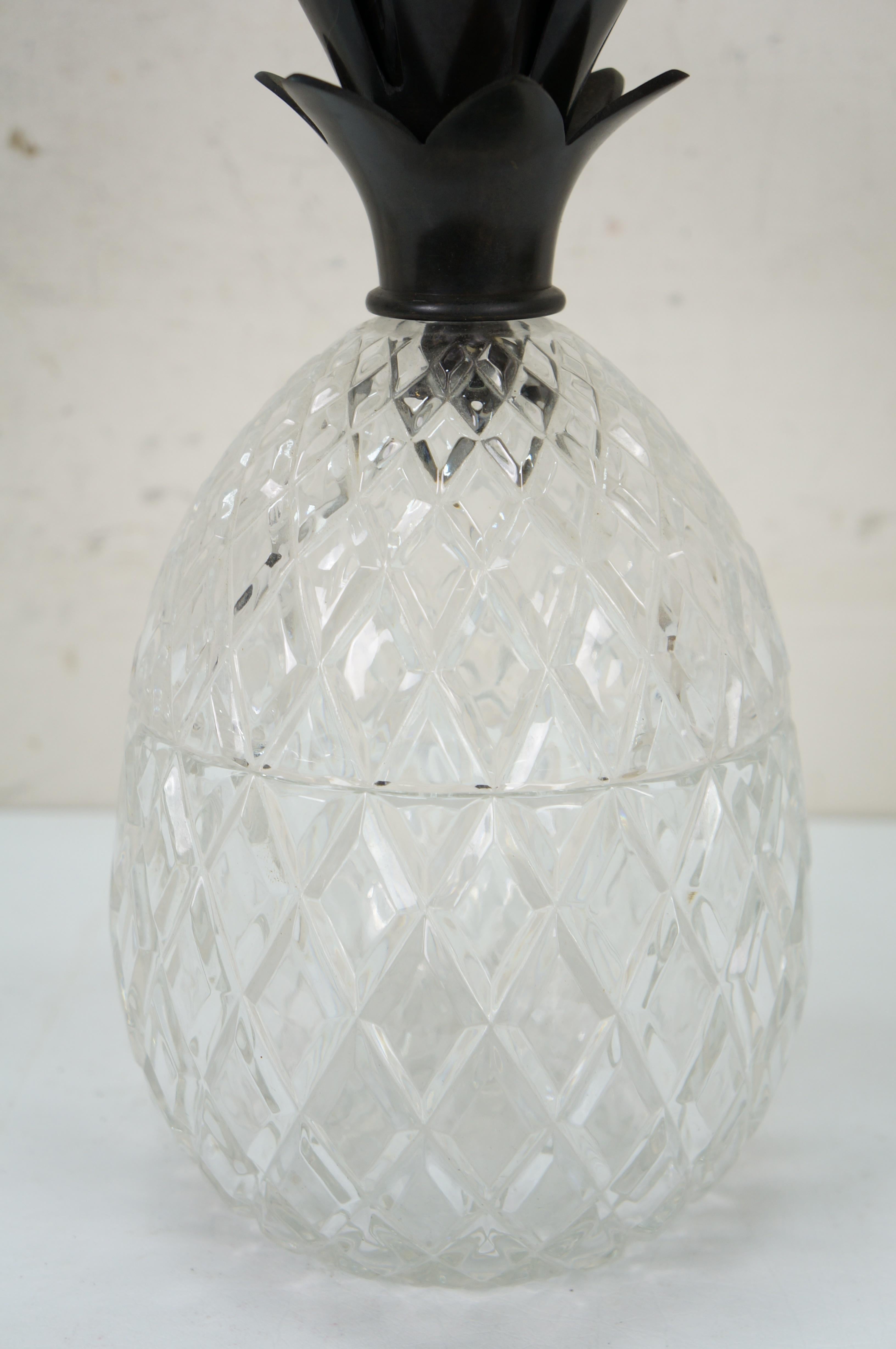 2 Polnisch Kristall & Bronze Lidded Ananas Gläser Urnen Kompotte 14