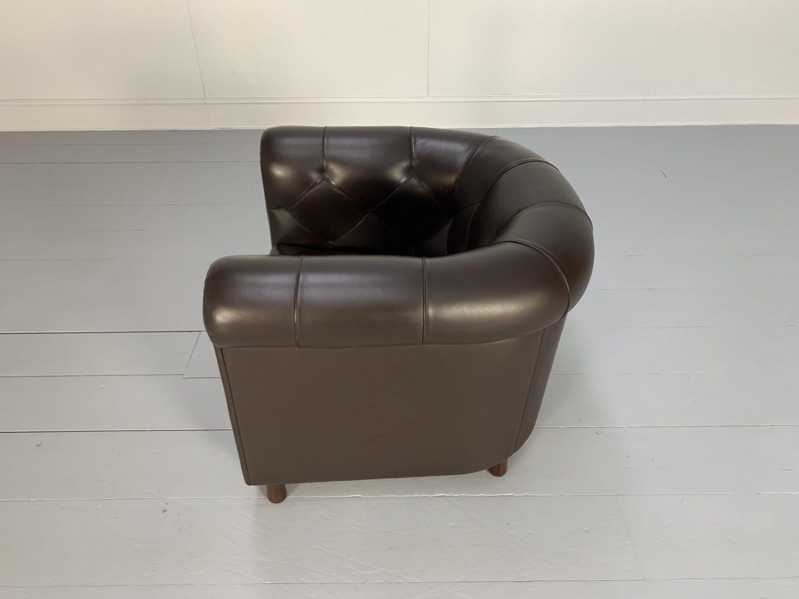 2 Poltrona Frau “Arcadia” Armchairs, in “Pelle Frau” Dark Brown Leather For Sale 7