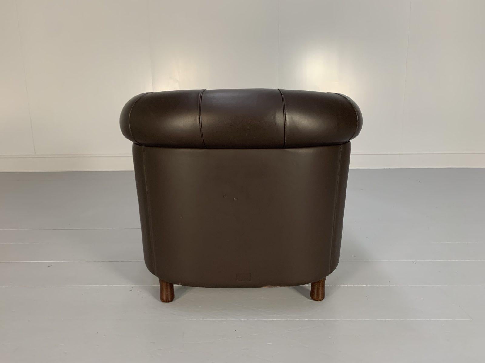 2 Poltrona Frau “Arcadia” Armchairs, in “Pelle Frau” Dark Brown Leather For Sale 10