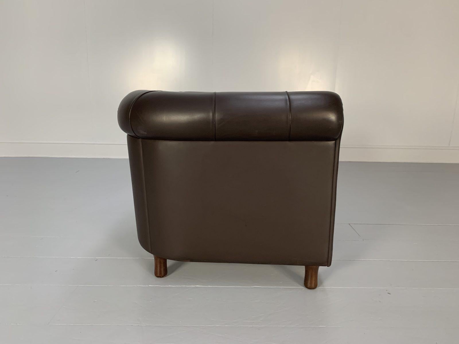 2 Poltrona Frau “Arcadia” Armchairs, in “Pelle Frau” Dark Brown Leather For Sale 2