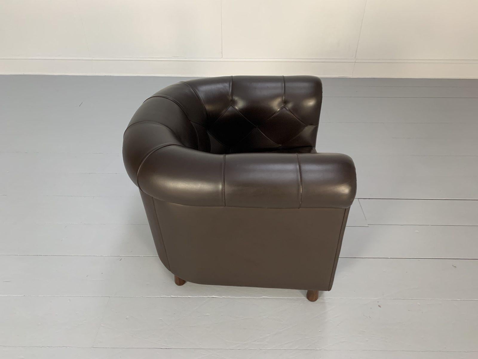 2 Poltrona Frau “Arcadia” Armchairs, in “Pelle Frau” Dark Brown Leather For Sale 5