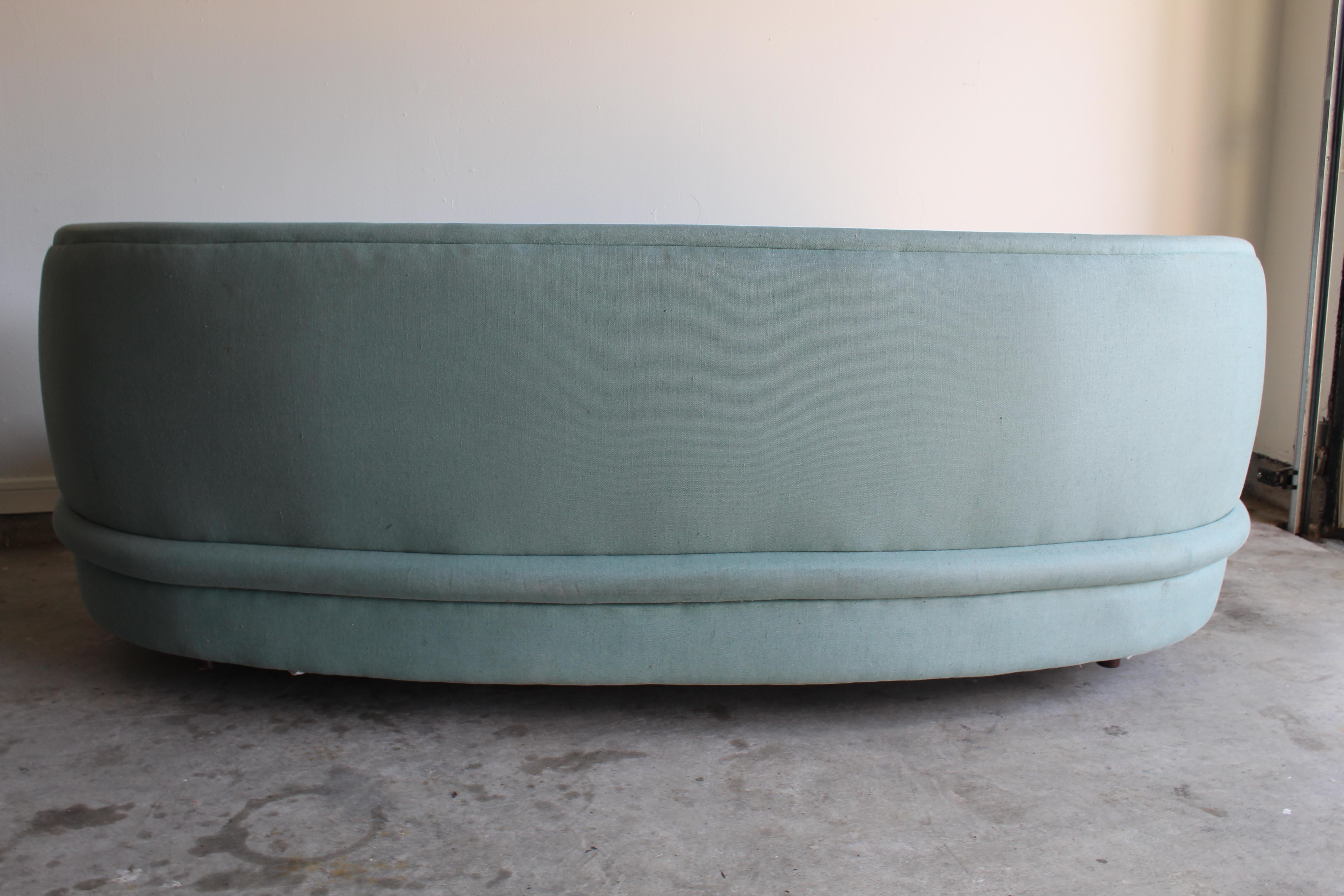 Cotton 2 Post-Modern Curved Sofa After Vladimir Kagan For Sale