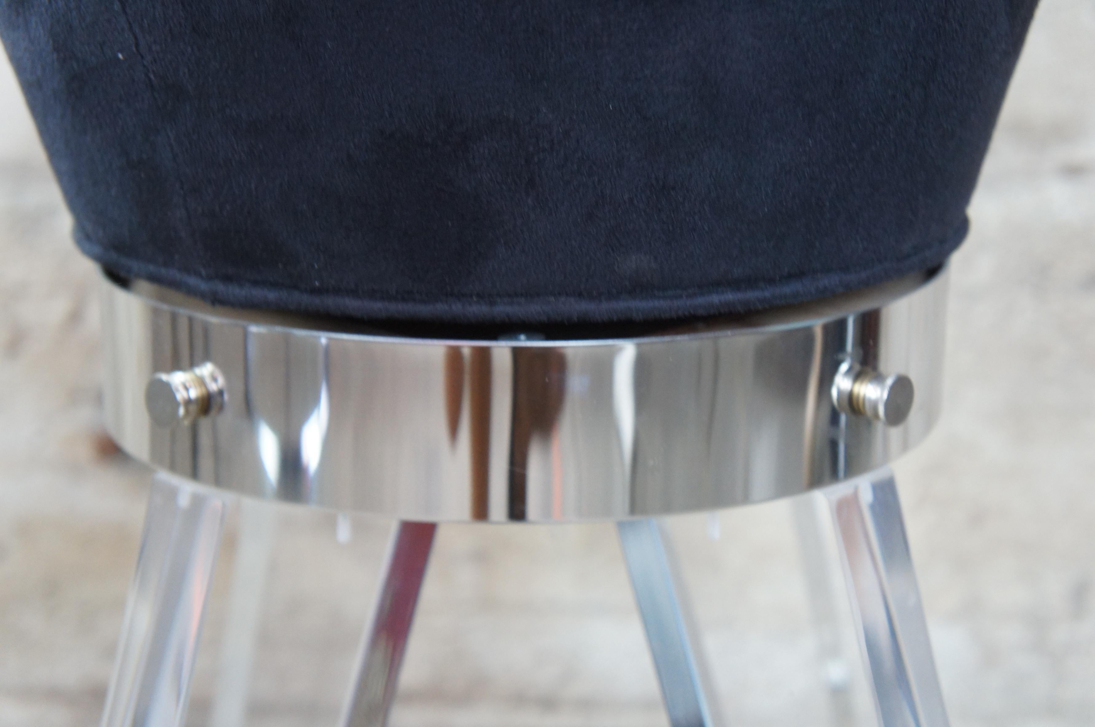 2 Postmodern H. Studio Lucite and Chrome Gumdrop Bar Counter Stools Haziza In Good Condition In Dayton, OH
