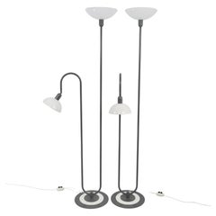 2 Postmodern 1980s Memphis Style Uplighter Floor Lamps, Torchiere, Italy, 1980s