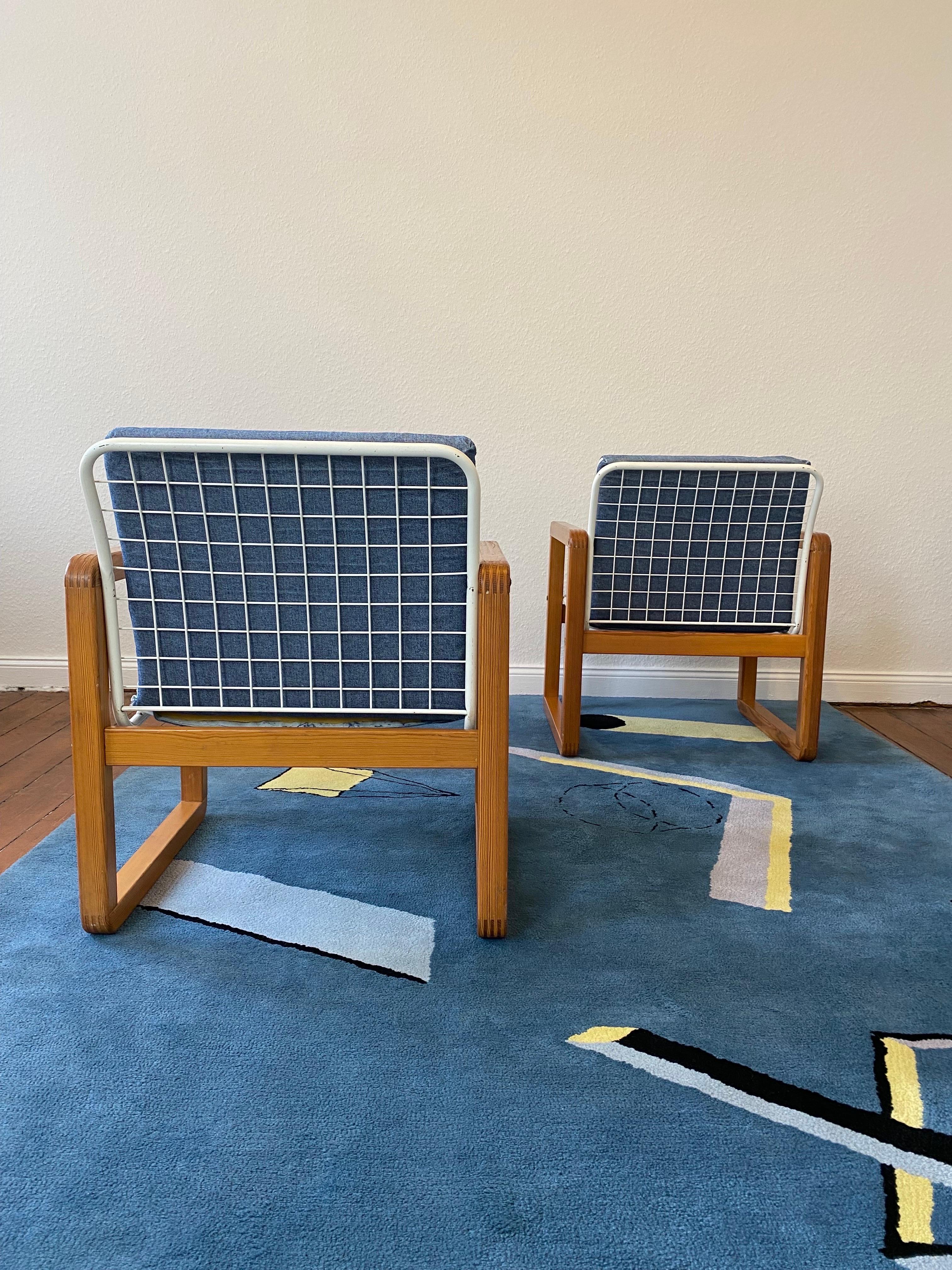 Upholstery   2 Postmodern Ikea Sälen Chairs by K.&M. Hagberg , Sweden 1982 For Sale