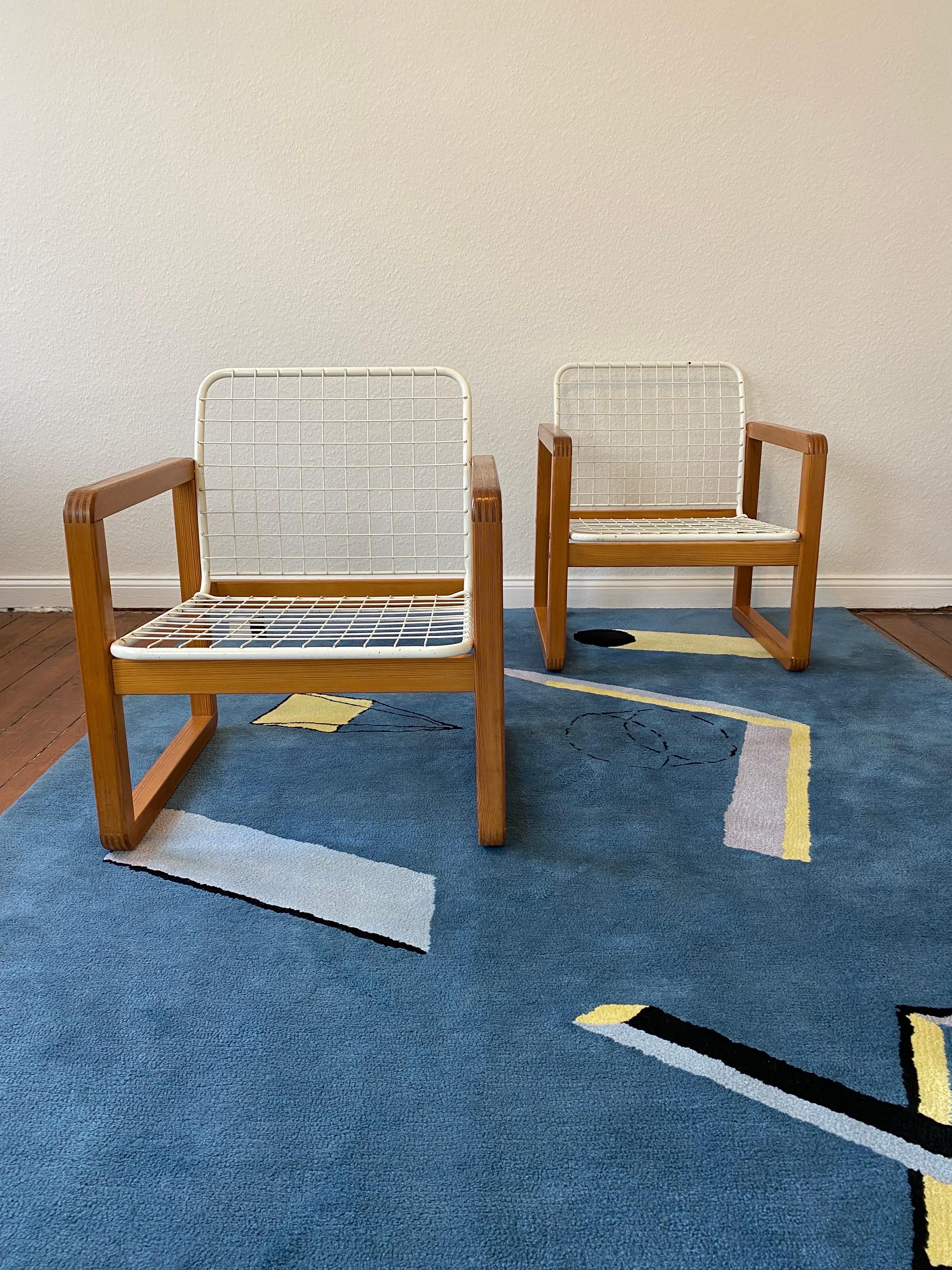 Swedish   2 Postmodern Ikea Sälen Chairs by K.&M. Hagberg , Sweden 1982 For Sale