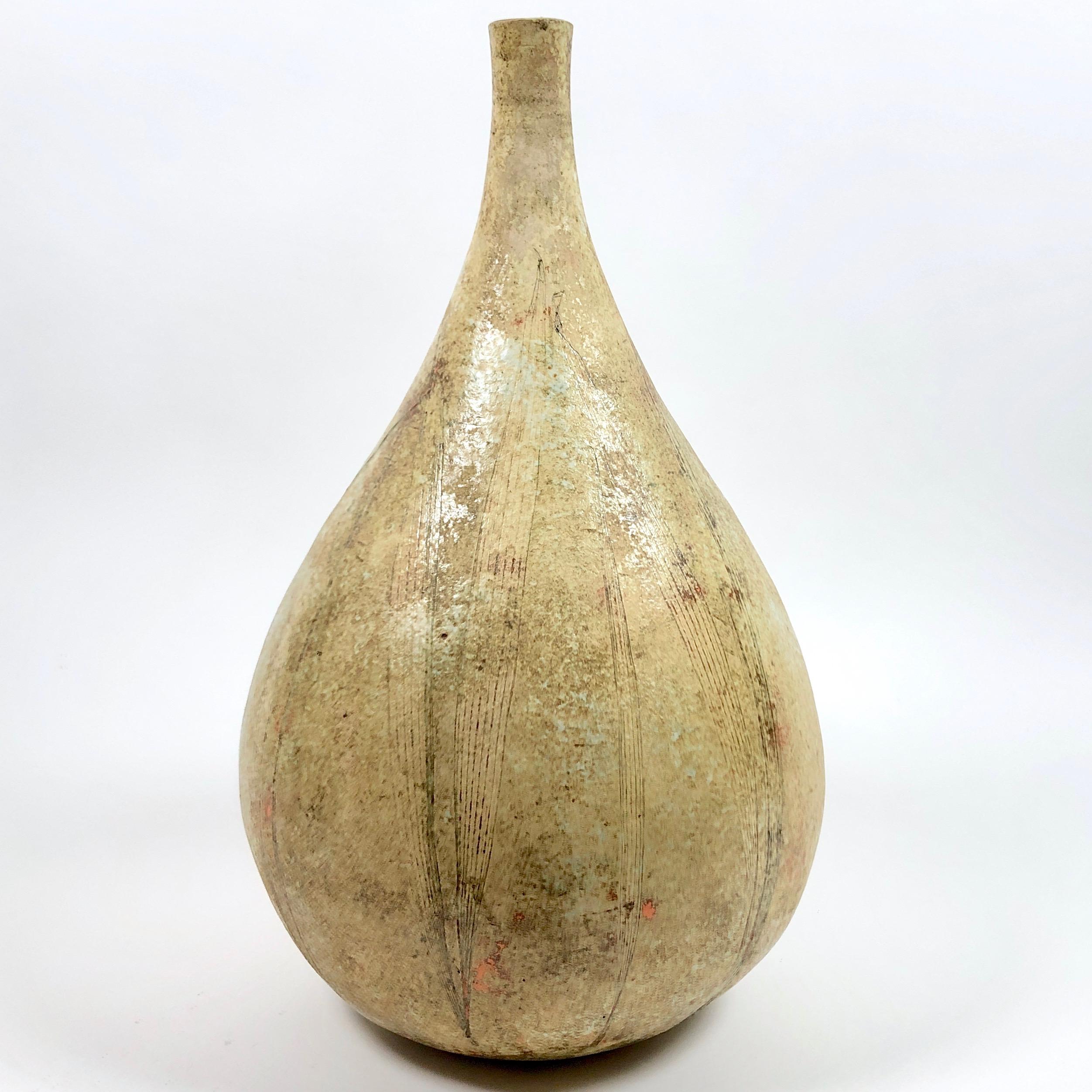 Mid-Century Modern 2 Potiers 'Deux Potiers' Large Ceramic Table Lamp or Decorative Vase For Sale