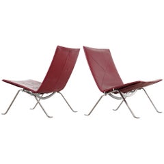 2 Poul Kjaerholm PK22 Lounge Chair, 1956 for E. Kold Christensen, Denmark