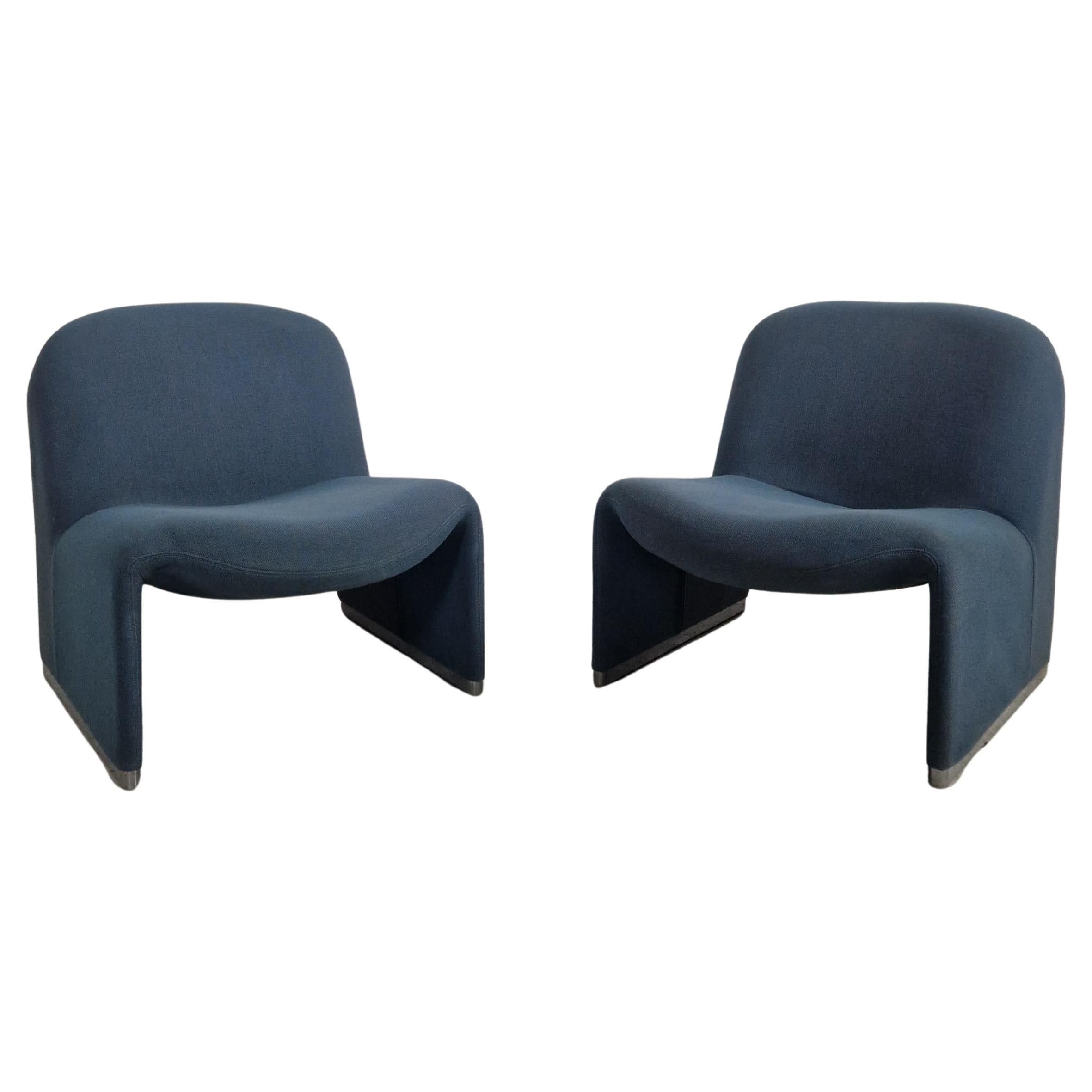 2 powder blue Alky chairs by Giancarlo Piretti for Anonima Castelli 70s For Sale