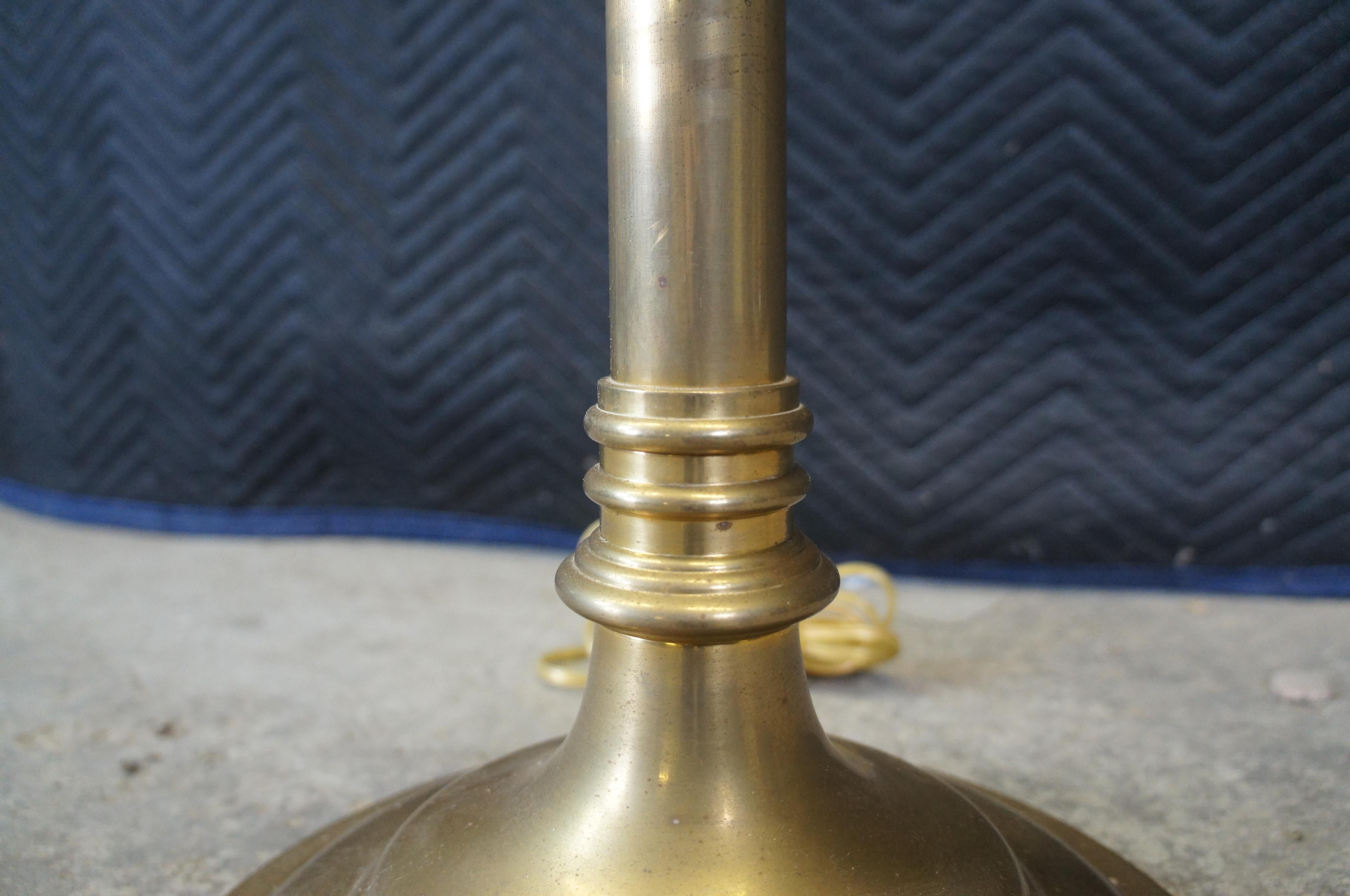 2 Ralph Lauren Antique Brass Sargent Swing Arm Floor Lamps Reading Light Pair For Sale 7