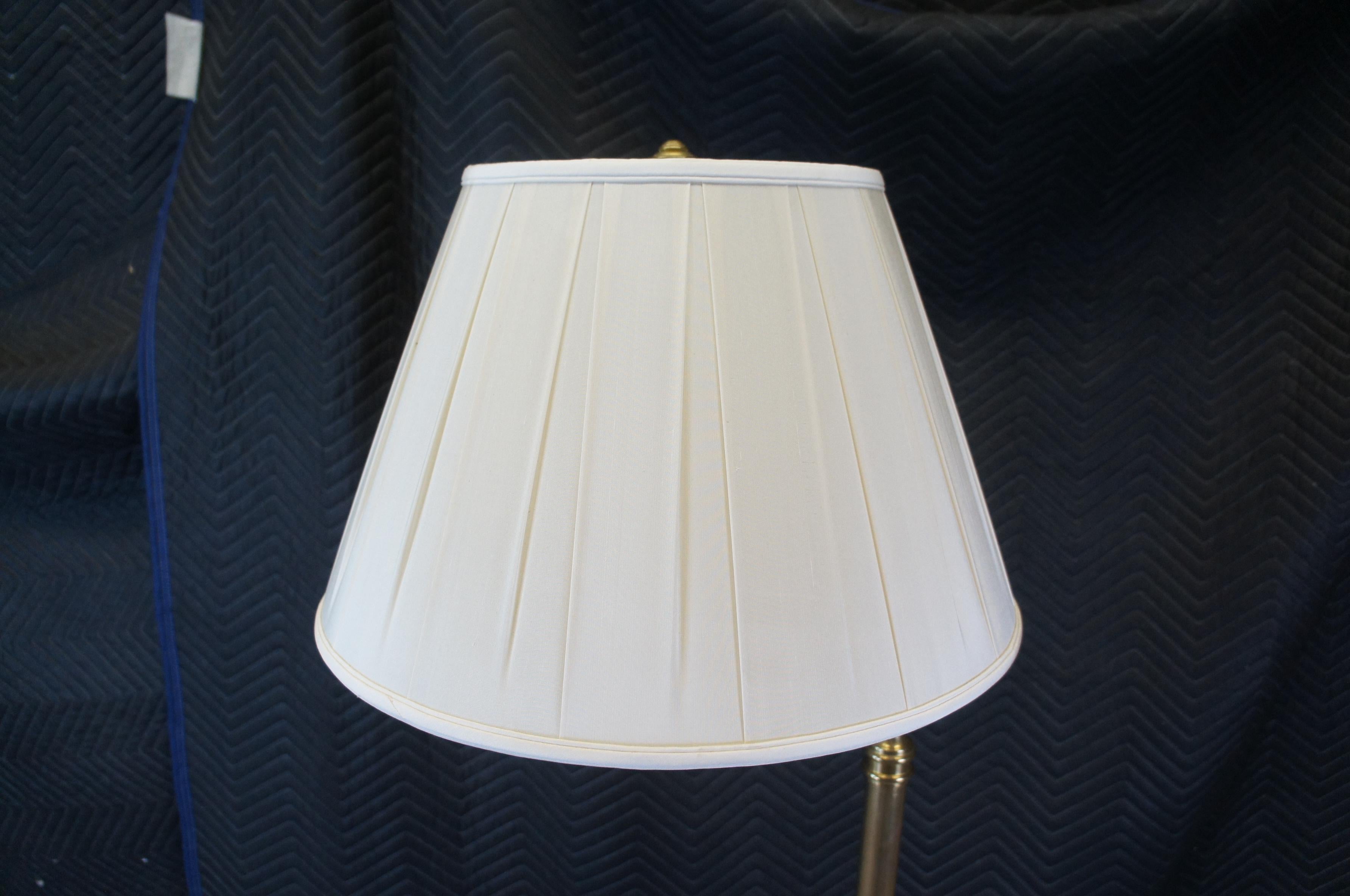 20th Century 2 Ralph Lauren Antique Brass Sargent Swing Arm Floor Lamps Reading Light Pair For Sale