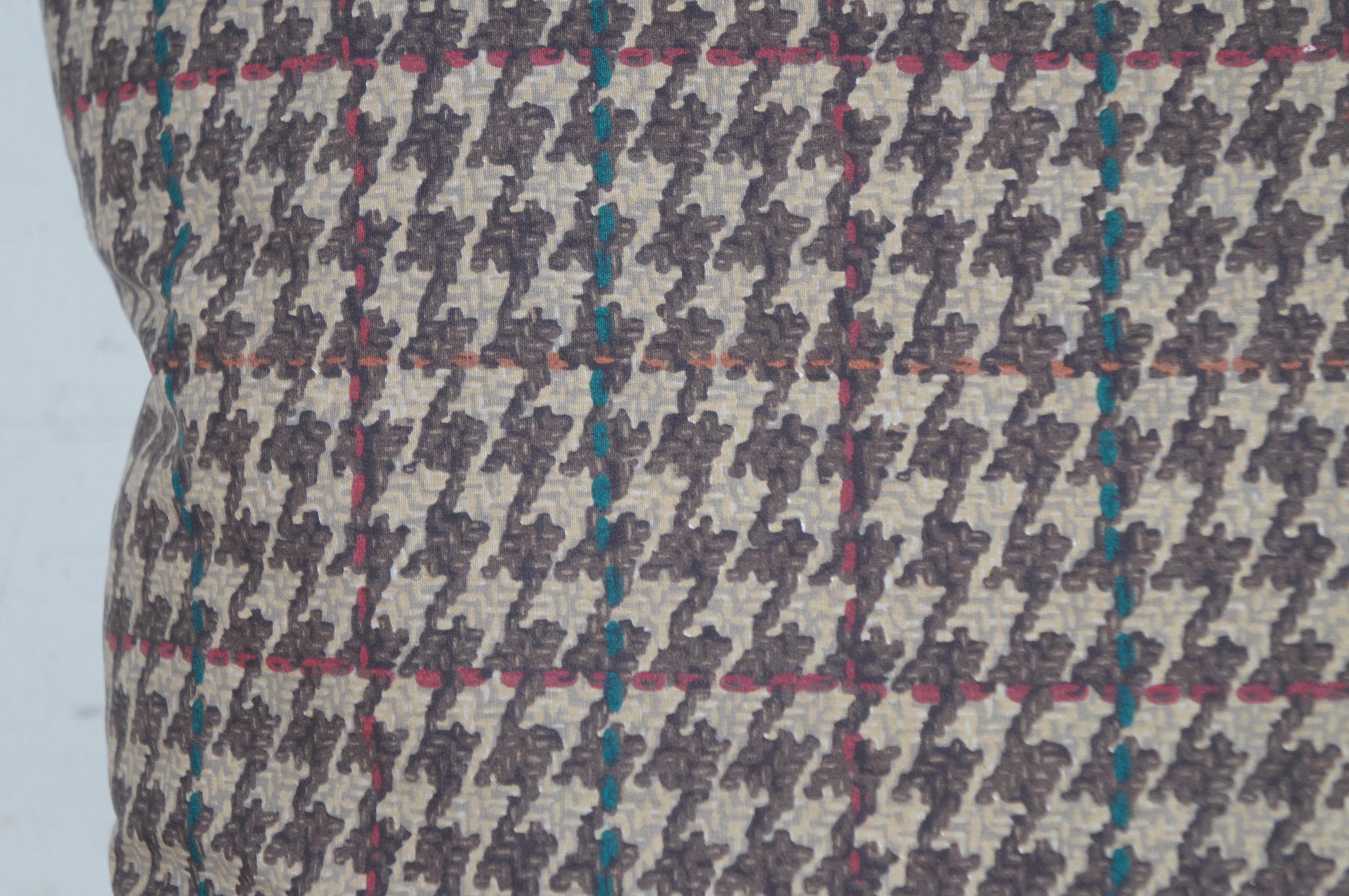 20th Century 2 Ralph Lauren Down Filled Houndstooth Plaid Lumbar Throw Pillows Pair 16