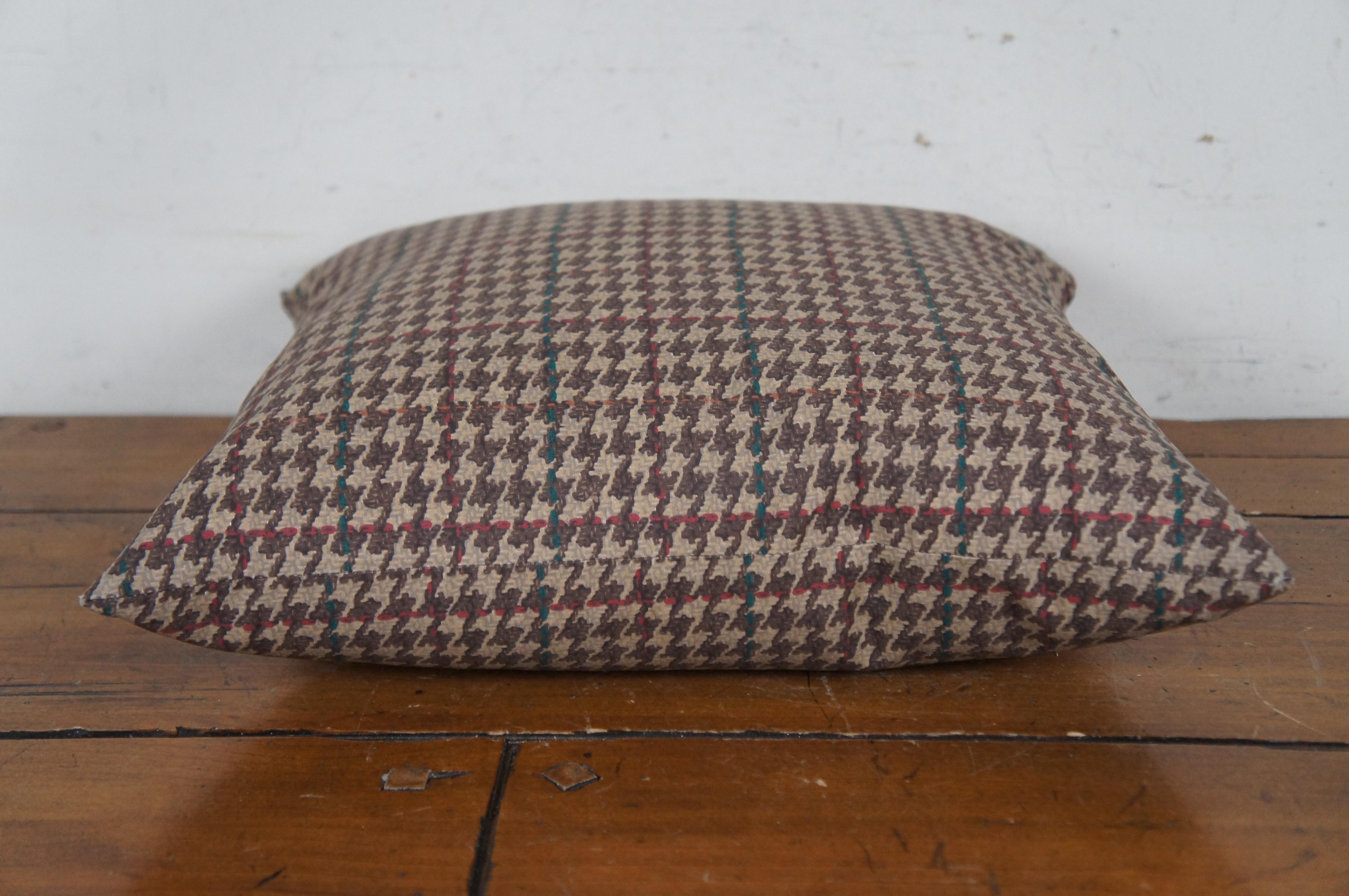 Cotton 2 Ralph Lauren Down Filled Houndstooth Plaid Lumbar Throw Pillows Pair 16