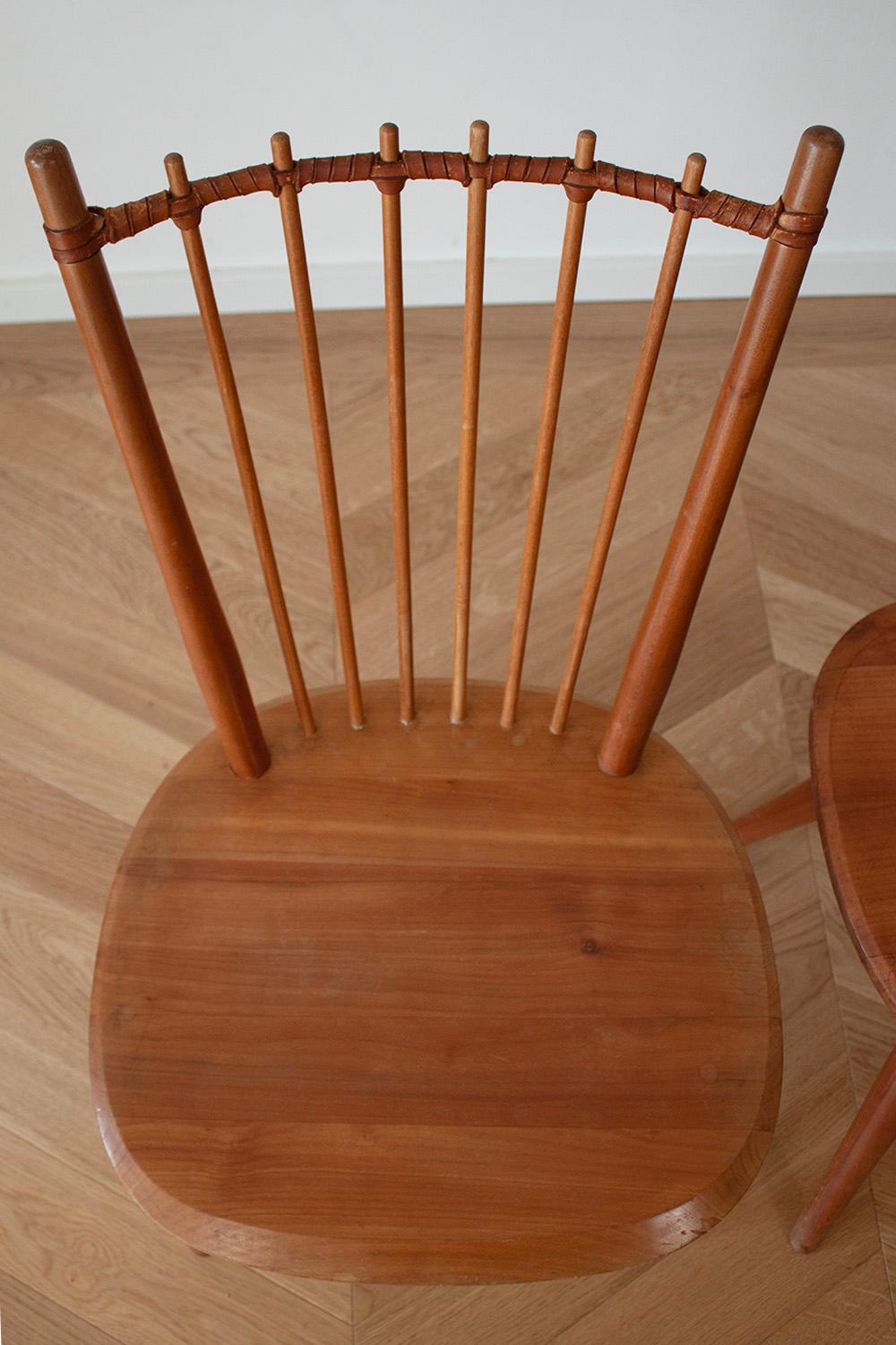 2 rares chaises de salle à manger Albert Haberer de 1950 Bon état - En vente à Rümmingen, BW