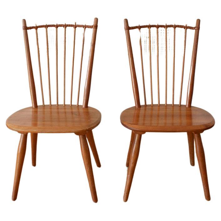 2 rares chaises de salle à manger Albert Haberer de 1950 en vente