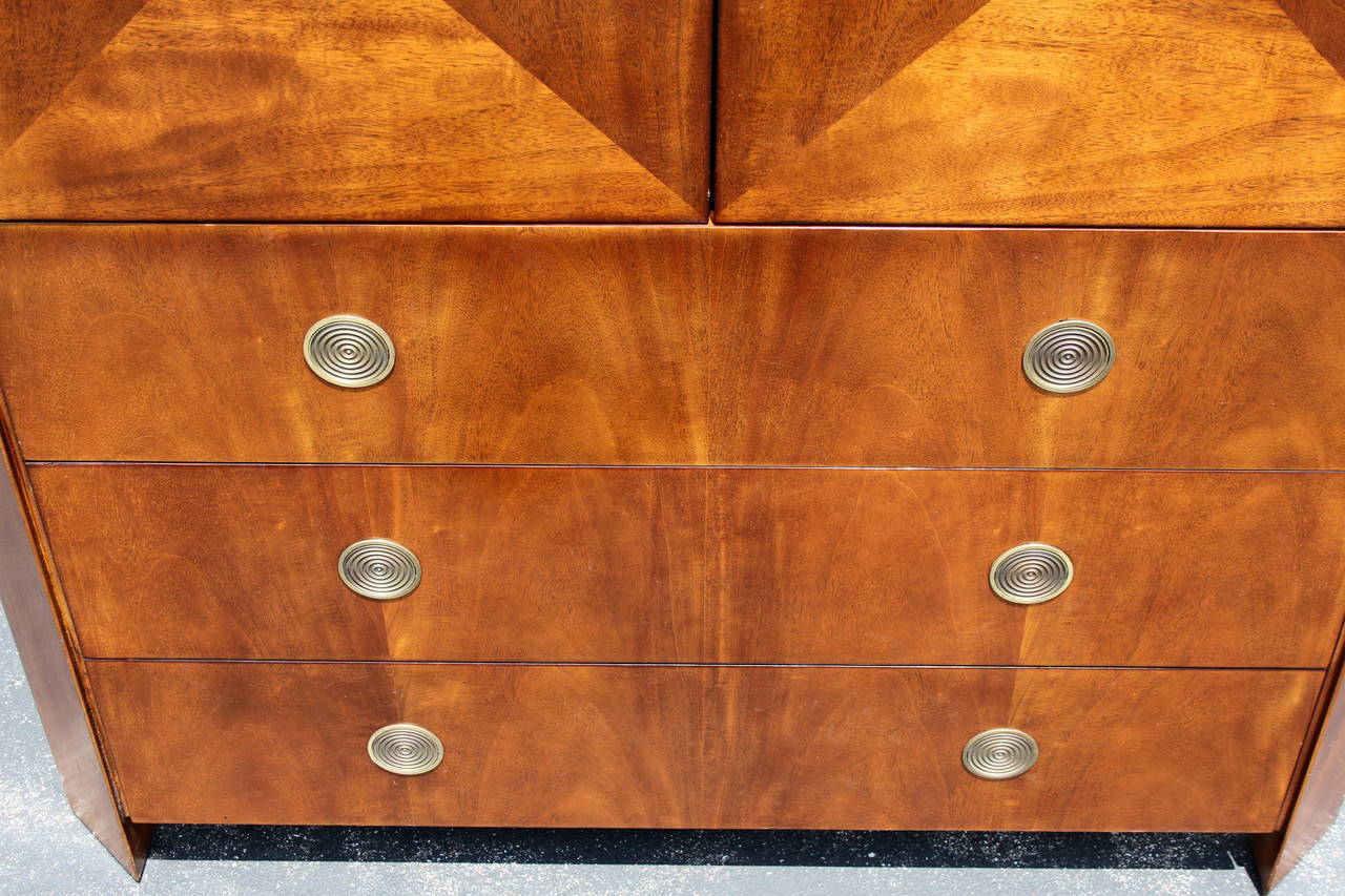 Art Deco Rare Charles Pfister Skyscraper Armoire for Baker Furniture with Deco Styling