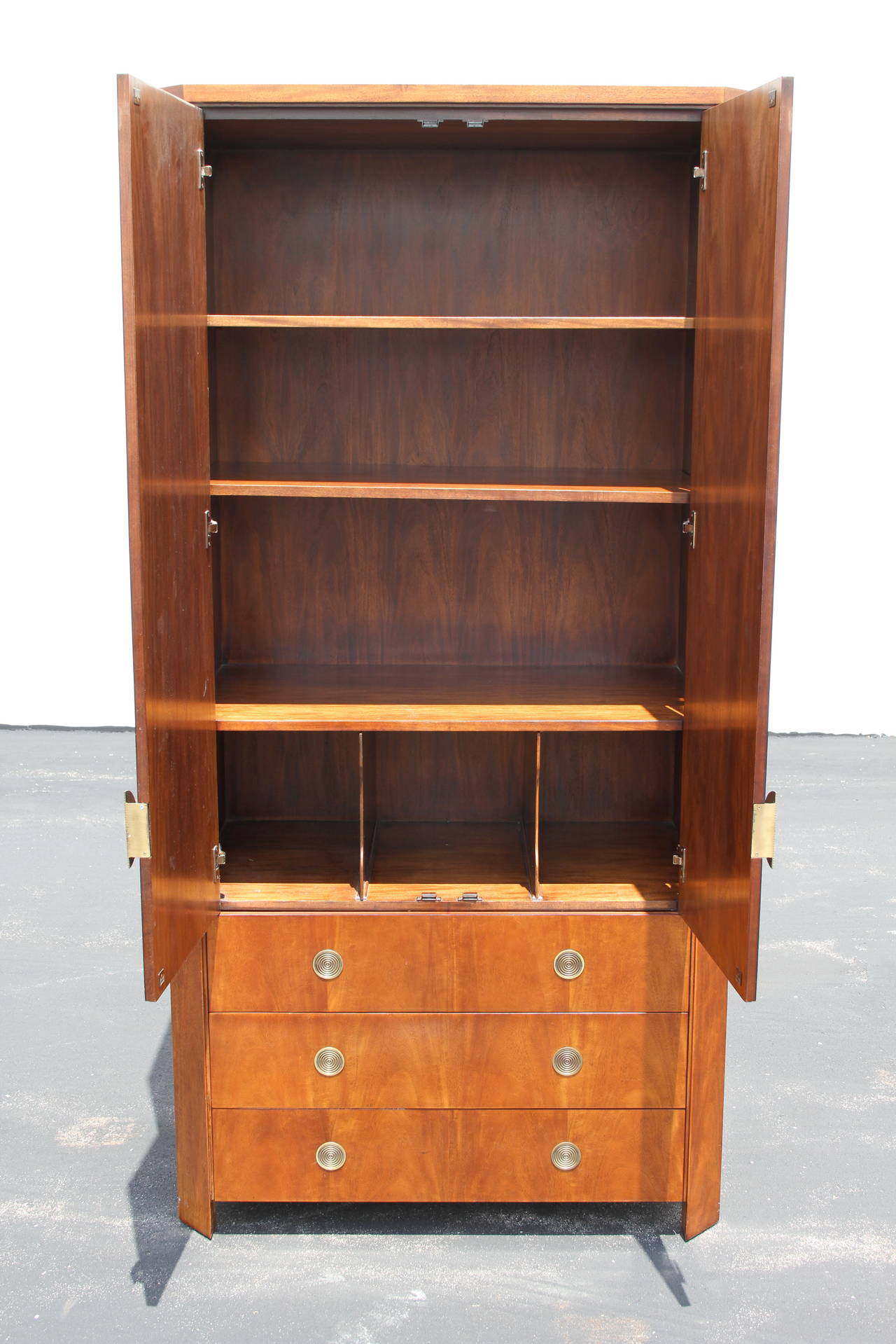 American Rare Charles Pfister Skyscraper Armoire for Baker Furniture with Deco Styling