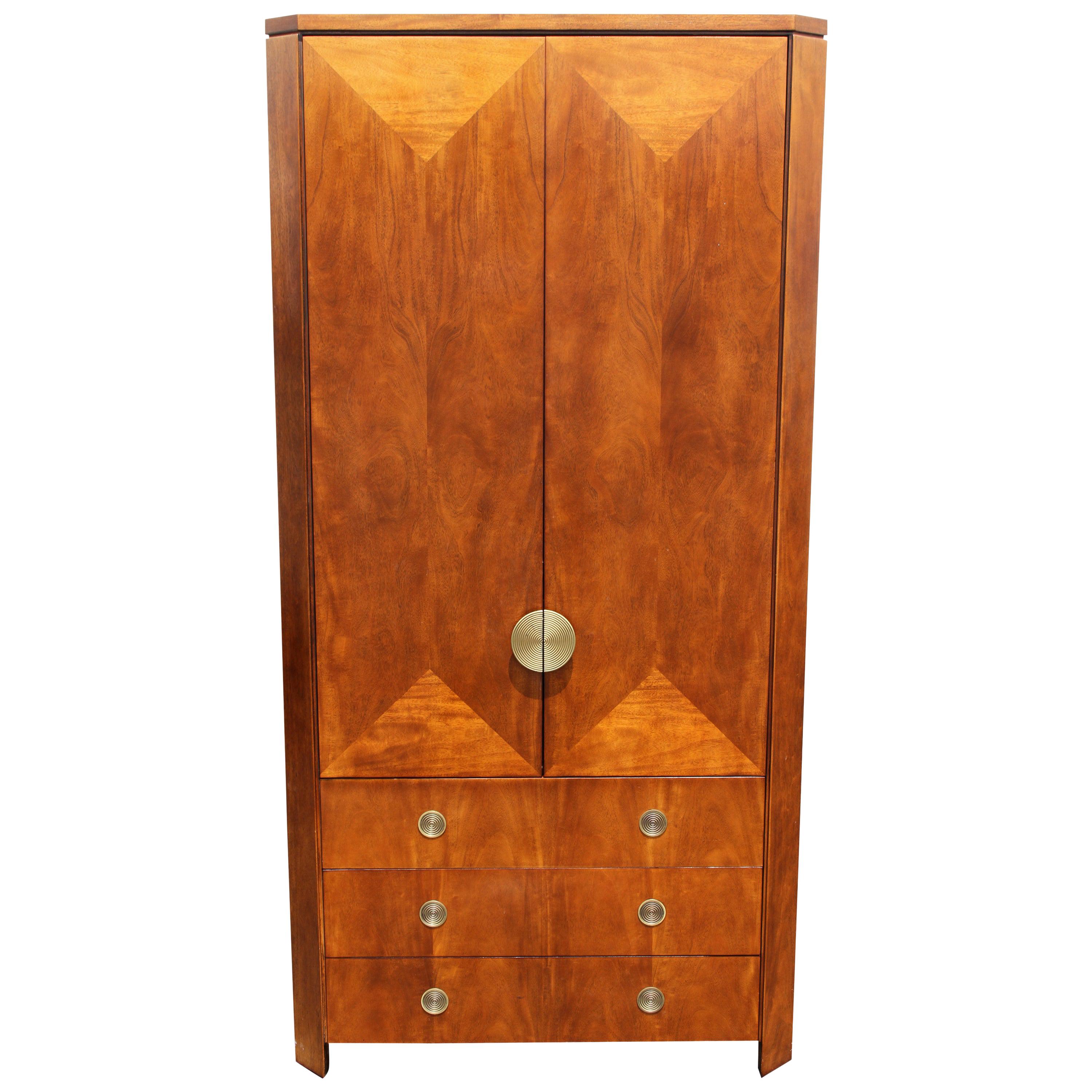 Rare Charles Pfister Skyscraper Armoire for Baker Furniture with Deco Styling