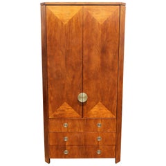 Rare Charles Pfister Skyscraper Armoire for Baker Furniture with Deco Styling