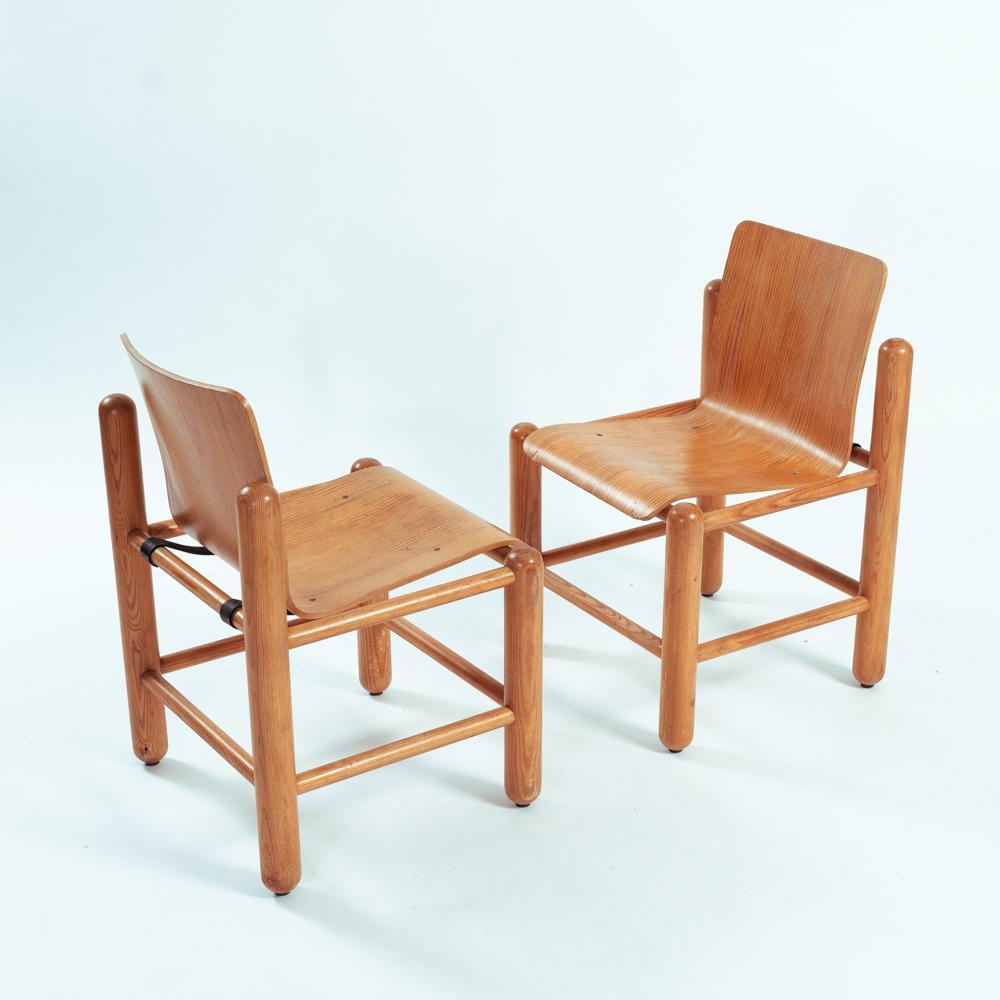 Pine Knud Friis & Elmar Moltke Nielsen (Friis & Moltke) pine brutalist chairs Getama For Sale
