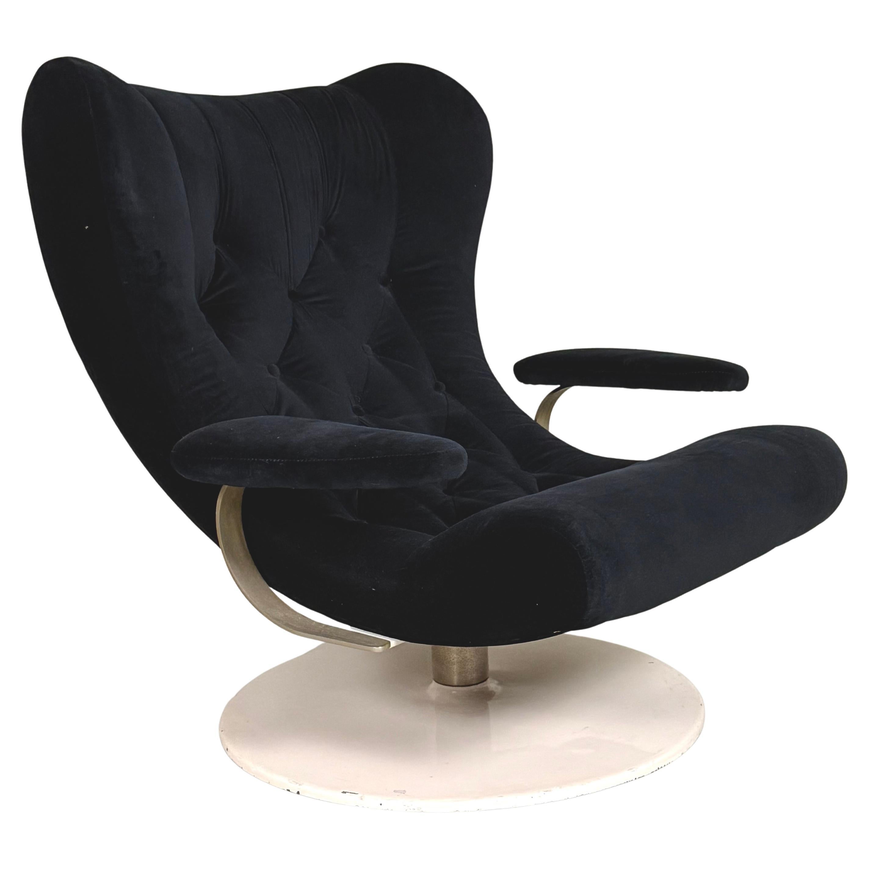 2 Rare Prototype Italian Organic Modern Swivel Lounge Chairs, Joe Colombo, 1970 For Sale