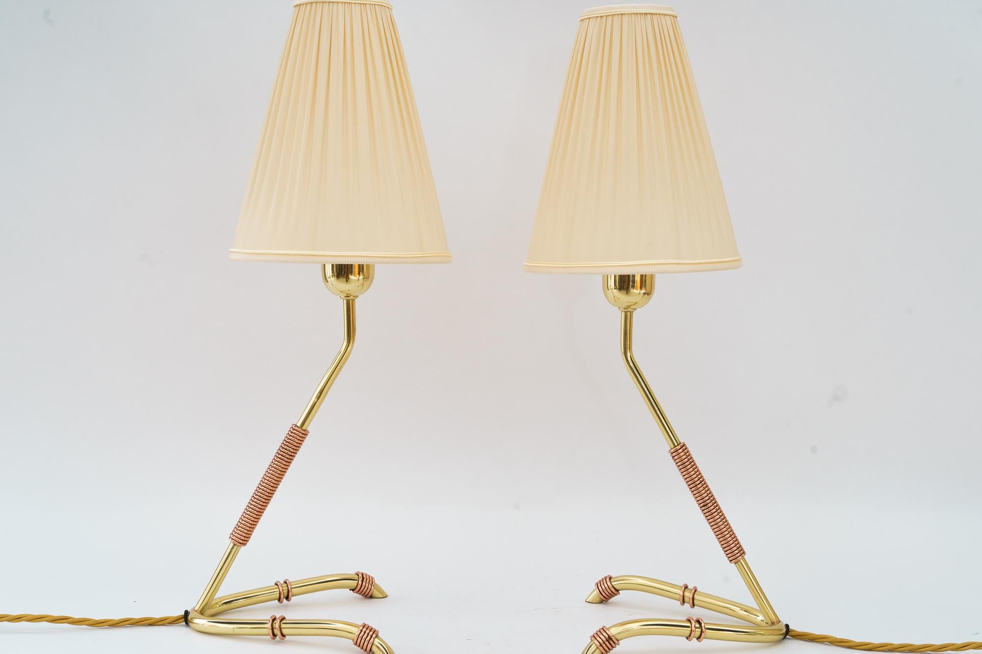 Austrian 2 rare Rupert Nikoll table lamp vienna around 1950s For Sale