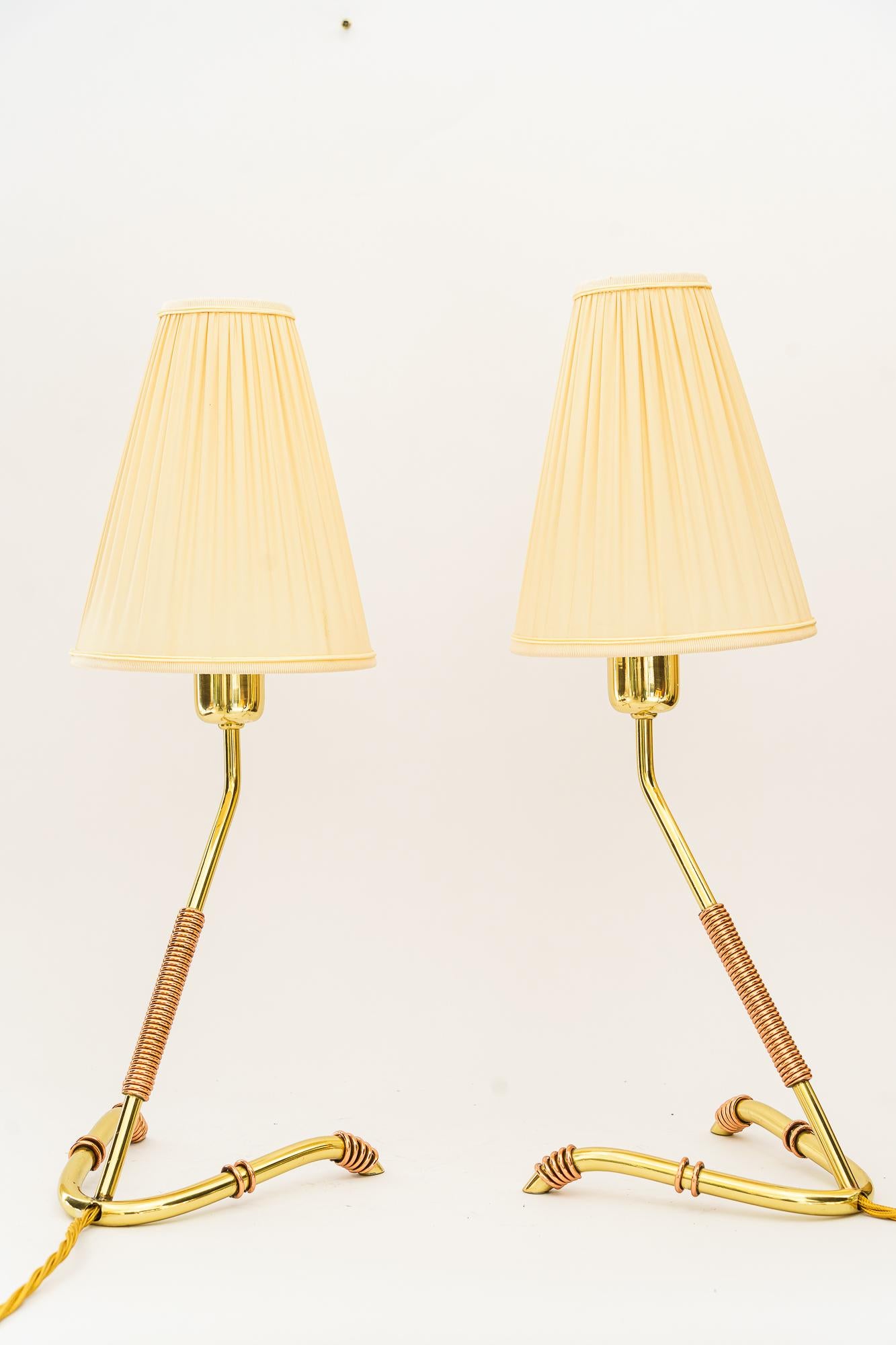 Austrian 2 rare Rupert Nikoll table lamp vienna around 1950s For Sale
