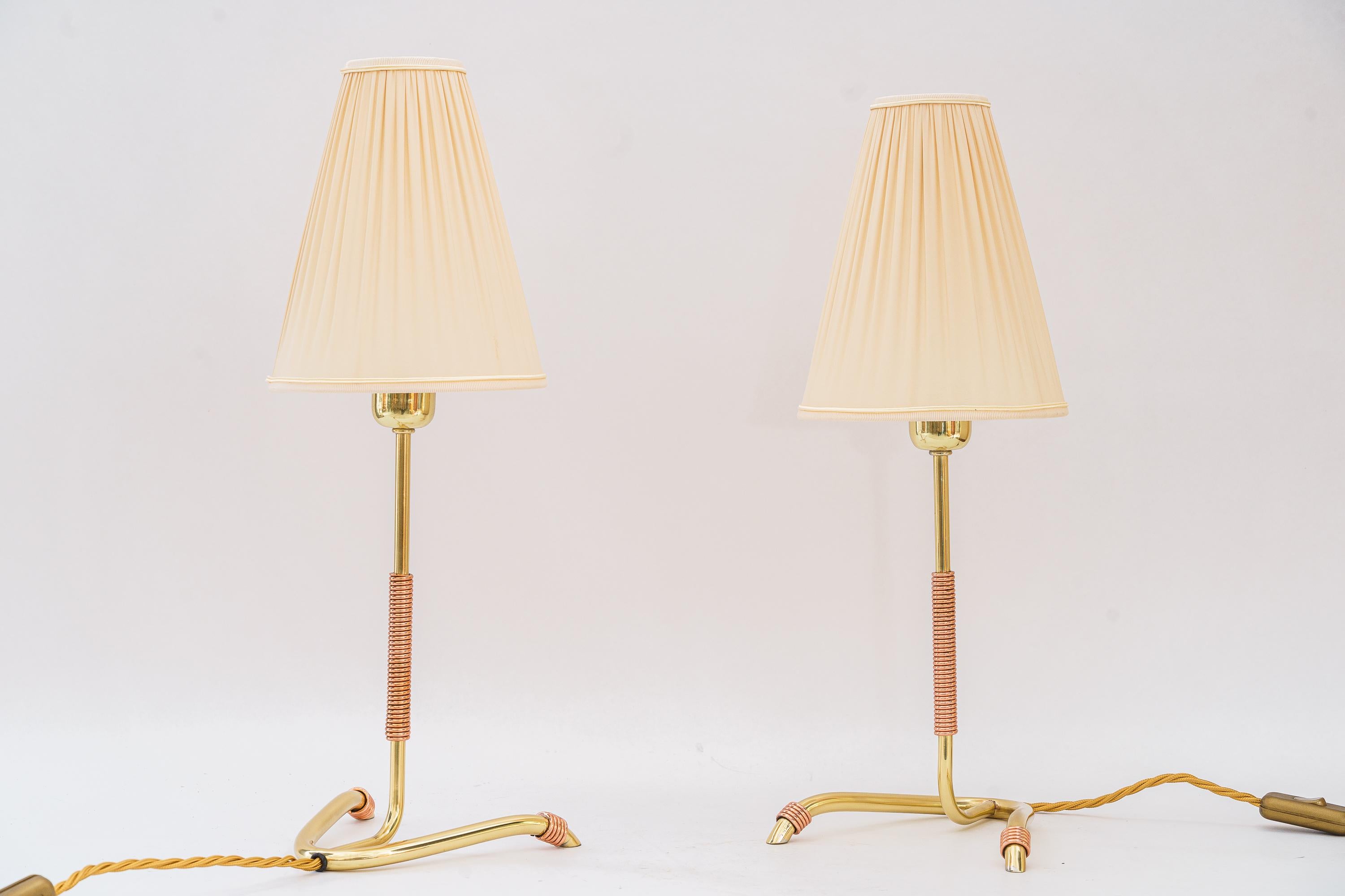 Lacquered 2 rare Rupert Nikoll table lamp vienna around 1950s For Sale