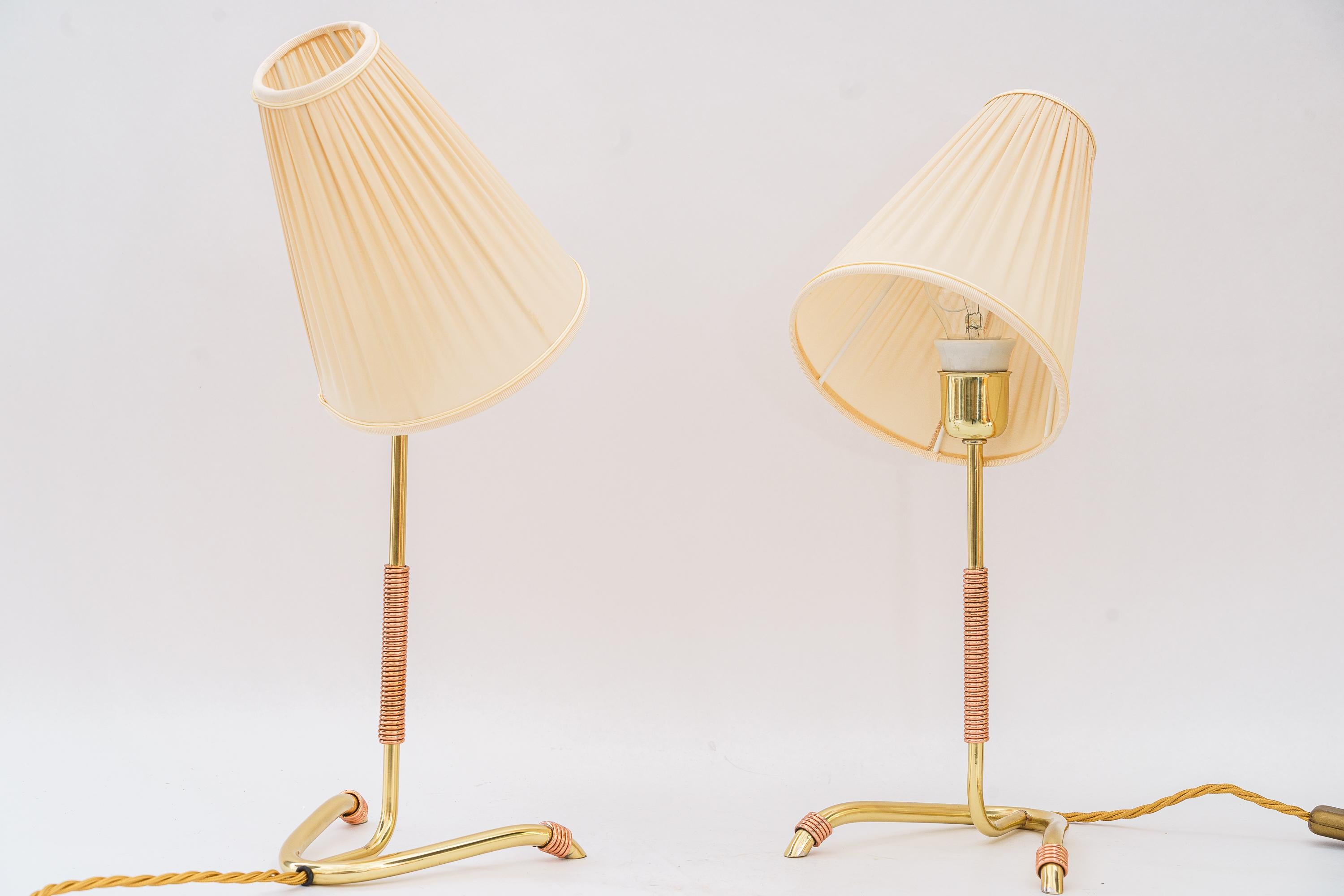2 rare Rupert Nikoll table lamp vienna around 1950s In Good Condition For Sale In Wien, AT