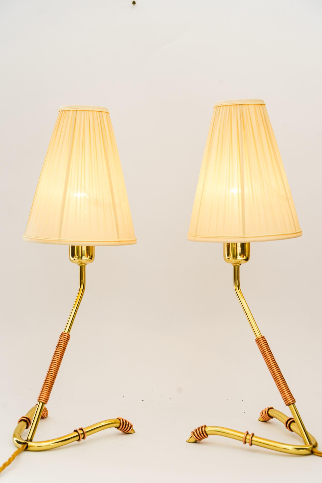 2 rare Rupert Nikoll table lamp vienna around 1950s In Good Condition For Sale In Wien, AT