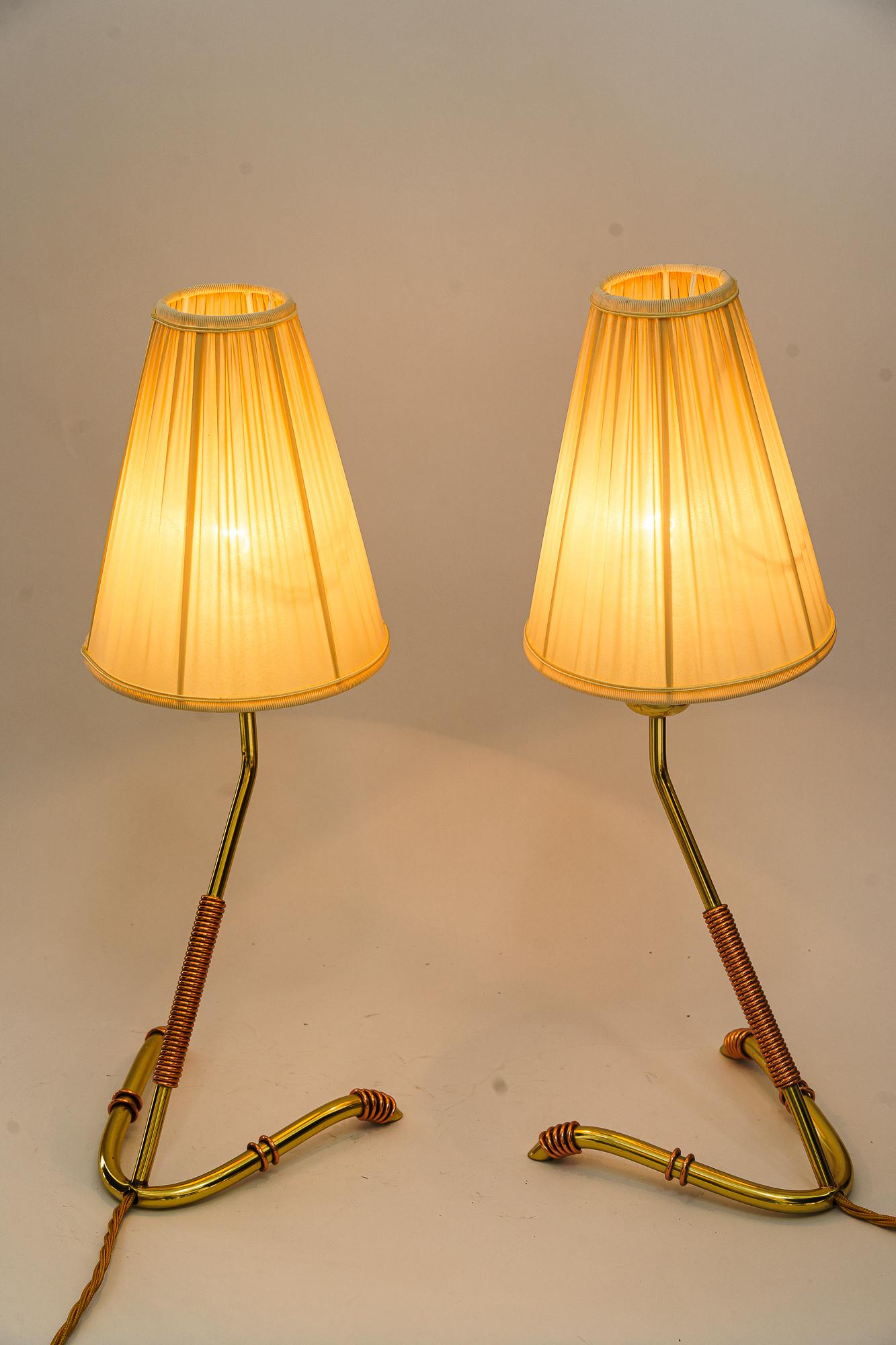 Milieu du XXe siècle 2 rares lampes de table Rupert Nikoll vienne vers 1950 en vente