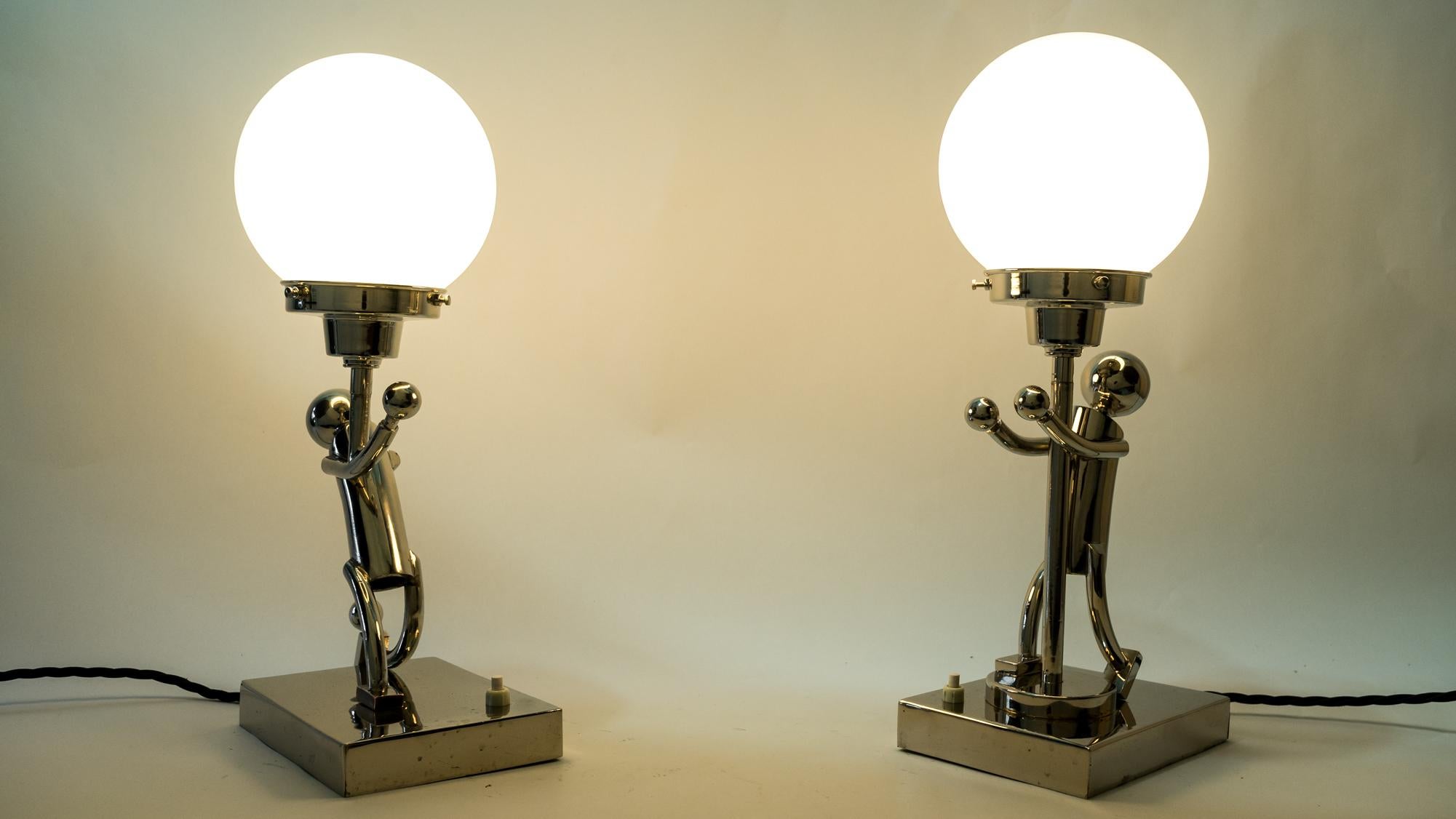 2 Rare Table Lamps in Style of Hagenauer, Vienna, circa 1920s 7