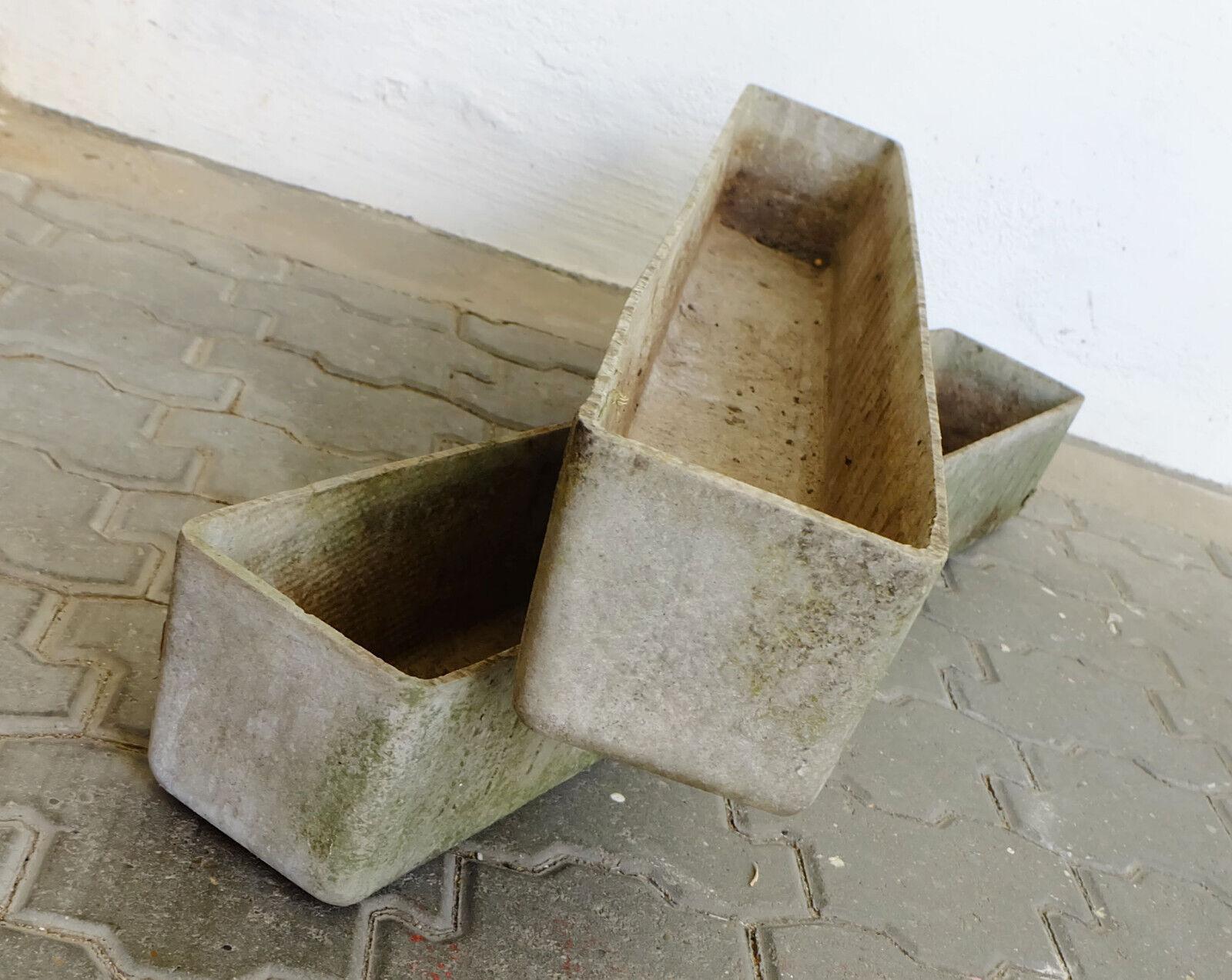 2 rechteckige PlanterS aus Faser-Zement aus der Mitte des Jahrhunderts, willy guhl-Ära, 100 cm, Set 2 im Angebot 3