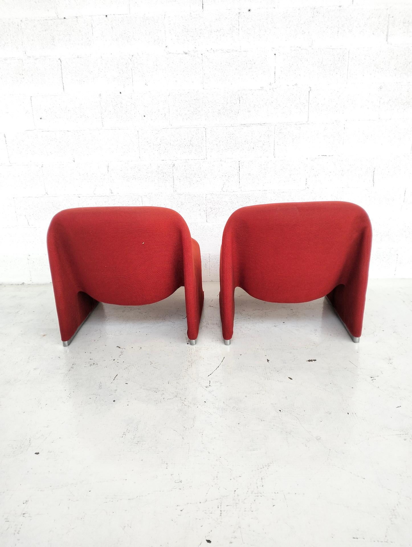 2 chaises Alky rouges de Giancarlo Piretti pour Anonima Castelli années 70 4