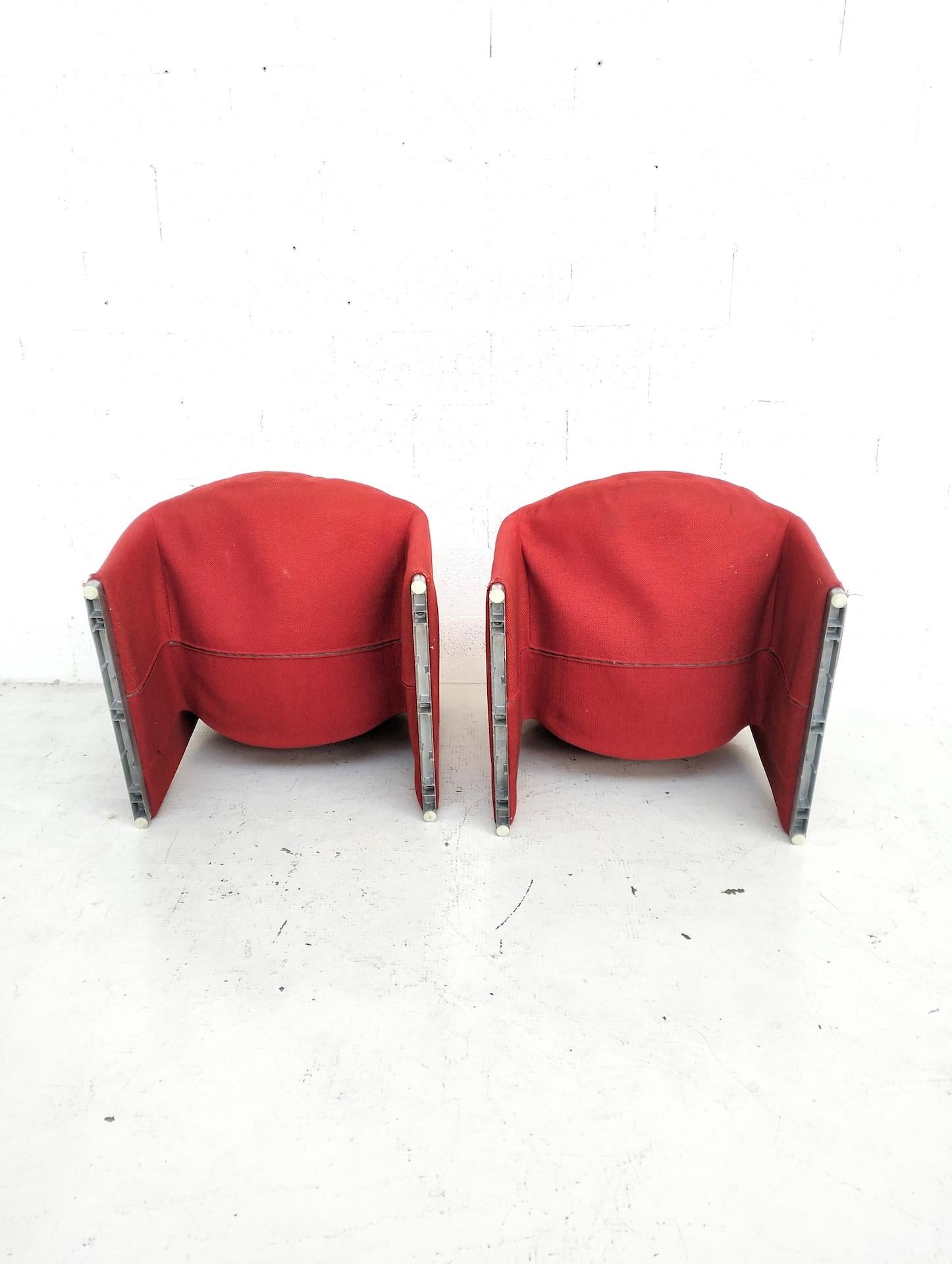 2 chaises Alky rouges de Giancarlo Piretti pour Anonima Castelli années 70 5