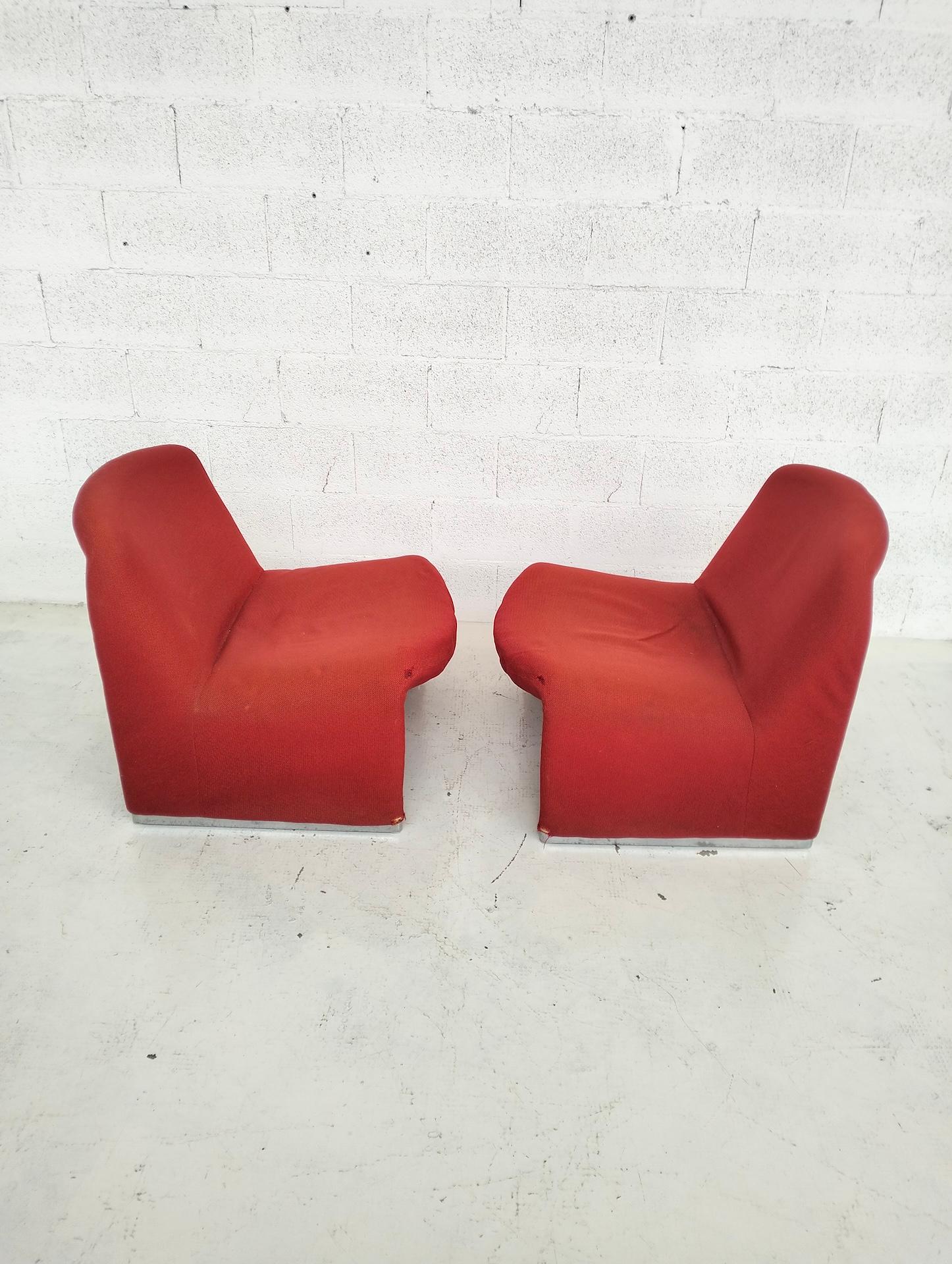 2 chaises Alky rouges de Giancarlo Piretti pour Anonima Castelli années 70 Bon état à Padova, IT