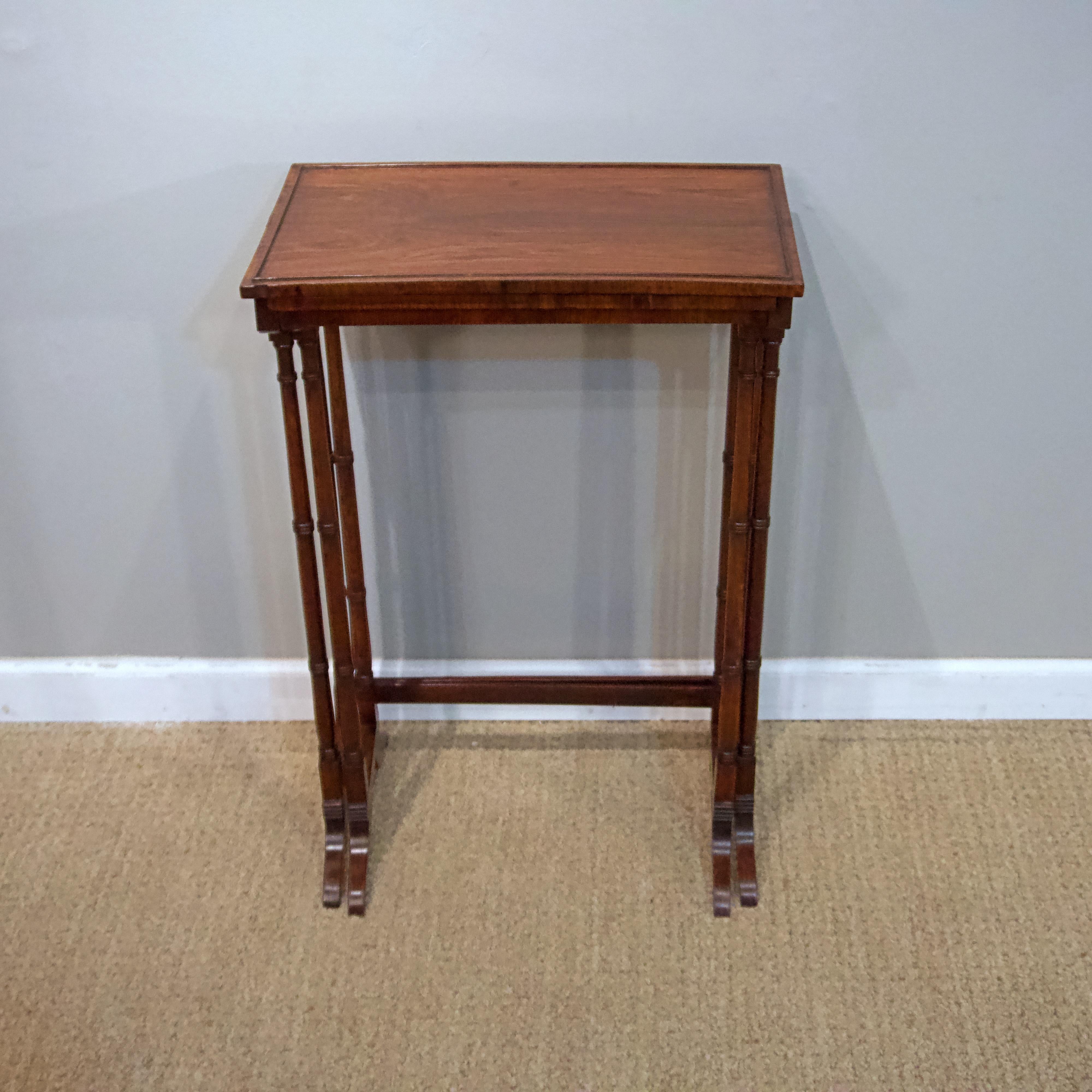 English 2 Regency Rosewood Nesting Tables For Sale