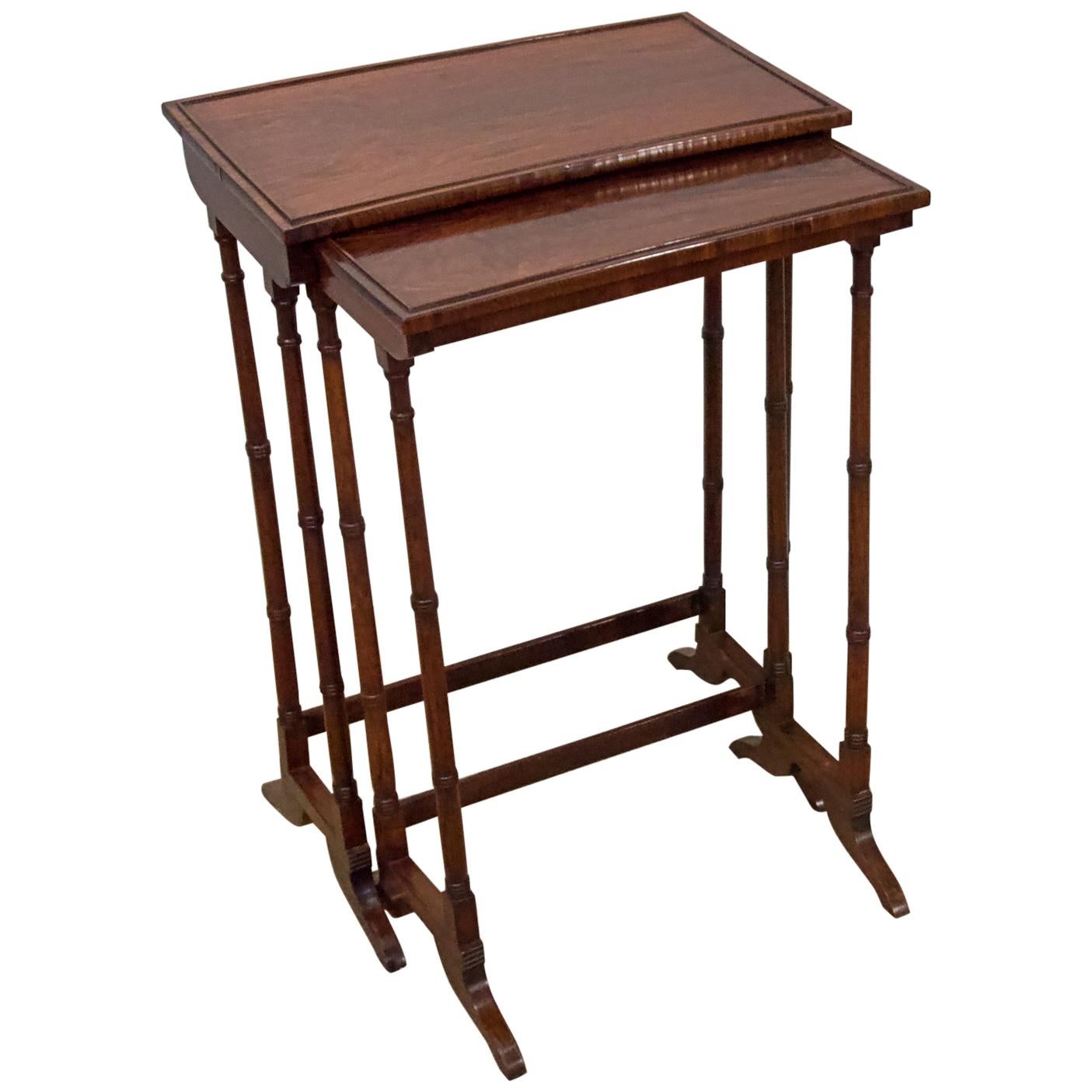 2 Regency Rosewood Nesting Tables For Sale