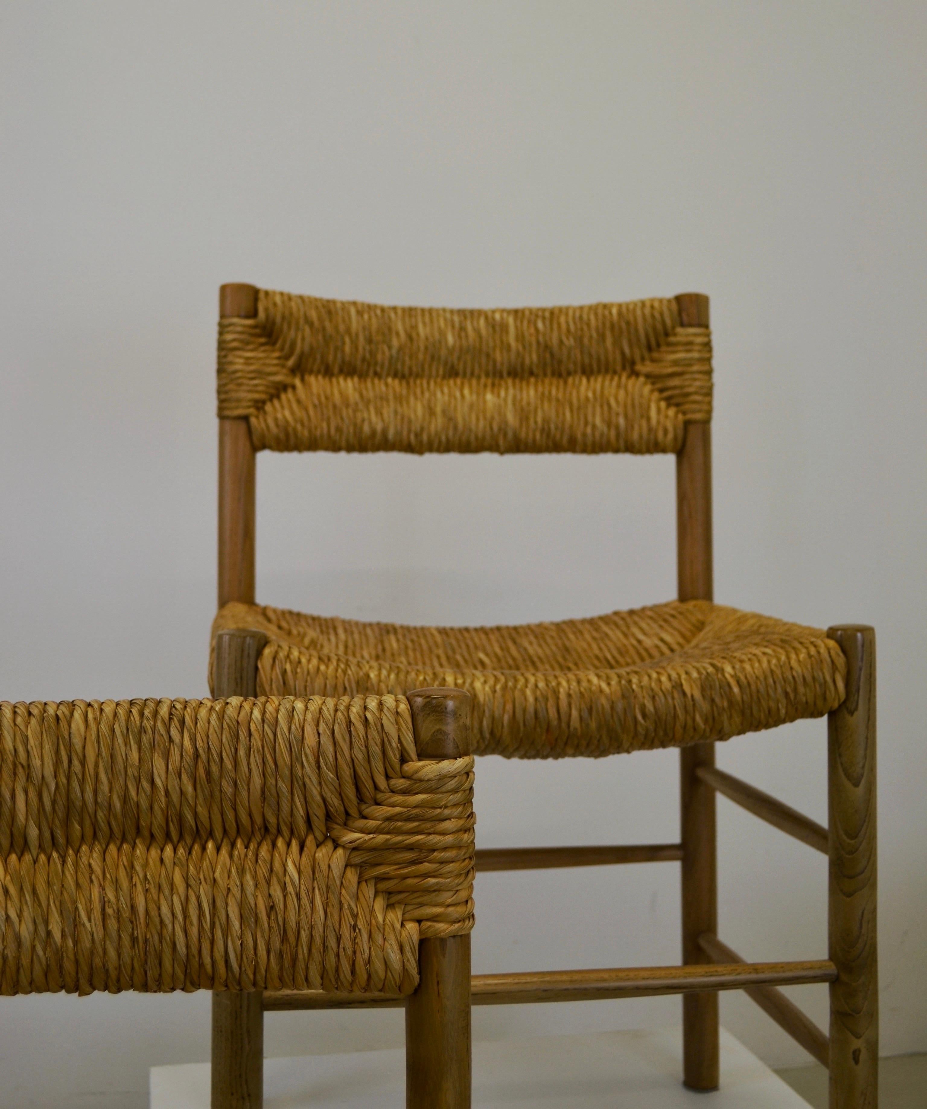 2 Robert Sentou Dordogne Chairs for Charlotte Perriand - 1950 In Fair Condition For Sale In SOTTEVILLE-LÈS-ROUEN, FR