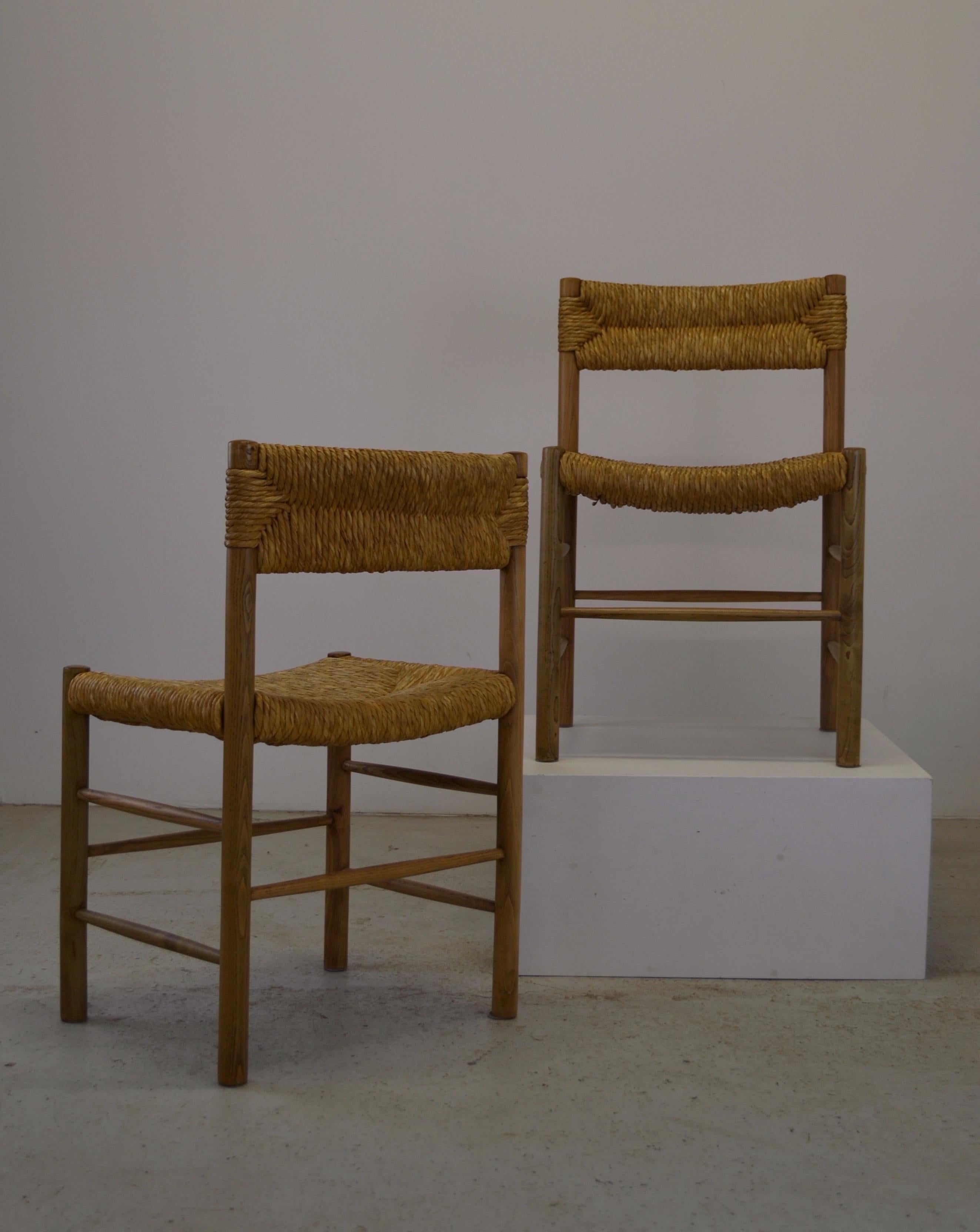 Wood 2 Robert Sentou Dordogne Chairs for Charlotte Perriand - 1950 For Sale